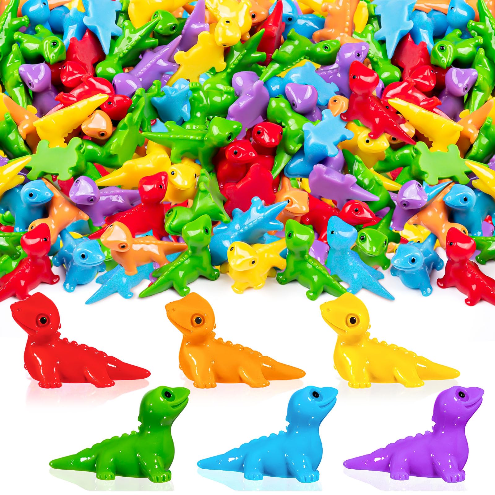 SYWHXY 100PCS Mini Resin Lizards Colorful Tiny Lizard Figurines for Dollhouses, Cute Mini Resin Lizards Bulk for DIY Micro Moss Landscape Crafts