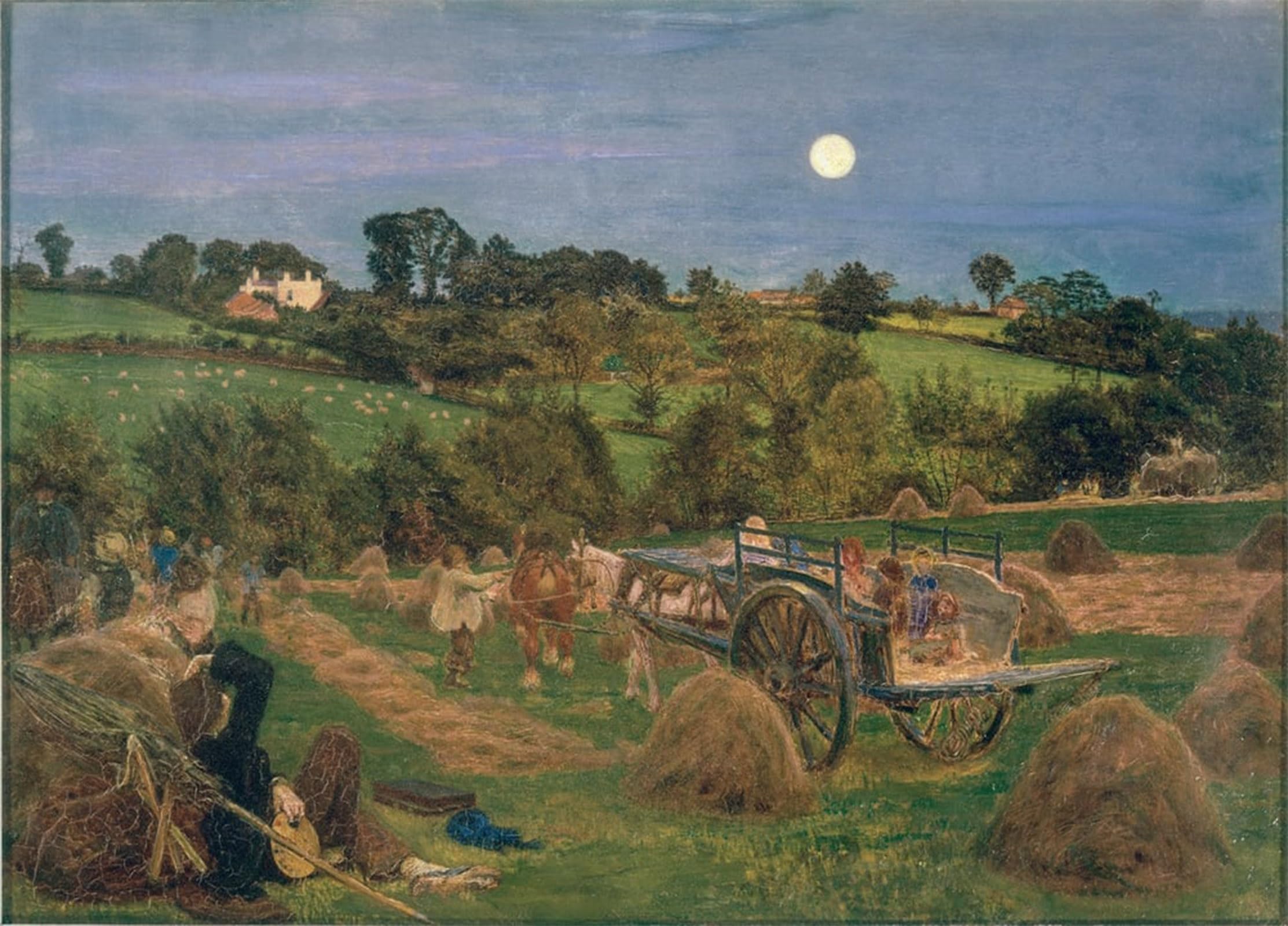 POSTERIIk Famous Modern Artwork Art Mural the Hay Field by Madox Brown Oil Paintings Pictures for Home Decor 60x90cm