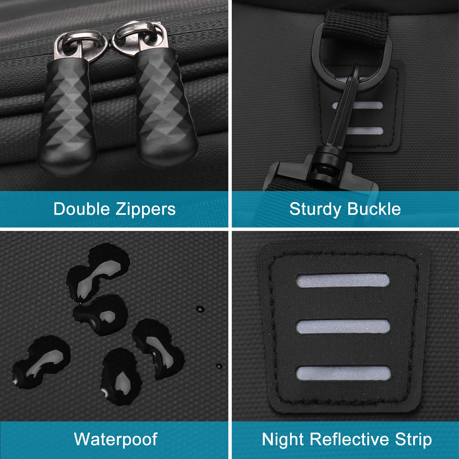 MOSISO Bike Rack Bag with 2 Removable Panniers, Waterproof Bike Trunk Cooler Storage Handbag Insulated Bicycle Rear Seat Pouch, Bicycle Storage Saddle Shoulder Bag Cycling Luggage Pouch, Black