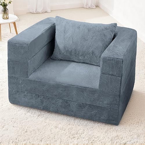 Miniatura 231 de Cama humana gigante para perro, cama 3 en 1 para perro de tamaño humano con funda de piel sintética lavable, cama grande plegable para mascotas con