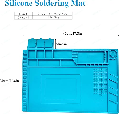 Vista 2 de WWZMDiB Alfombrilla de Soldadura de Silicona Magnética Resistente al Calor 932°F (S-160【17.8 x 11.8” / 45 x 30cm】)