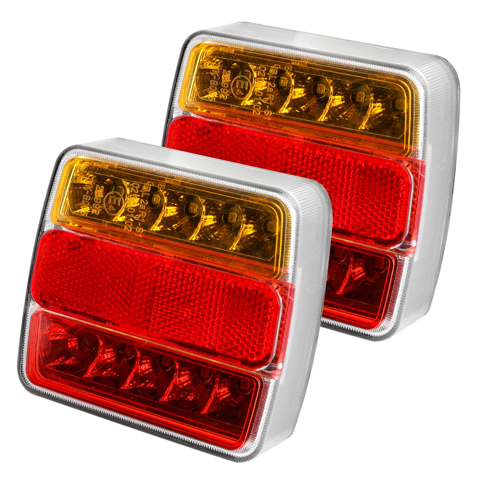 Yuanjoy 2 Stück LED Rücklichter Anhänger, 12V 24V LED Anhänger Beleuchtung Wasserdicht 5 Funktionen Universal Rücklicht Für Lkw, Wohnwagen, Van, Oder, Traktor