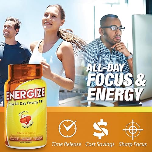 Miniatura 7 de iSatori Energize Brain & Focus Píldoras de Cafeína - Píldoras de Energía de Acción Rápida Todo el Día, Potenciador Cerebral, Suplemento de Energía y