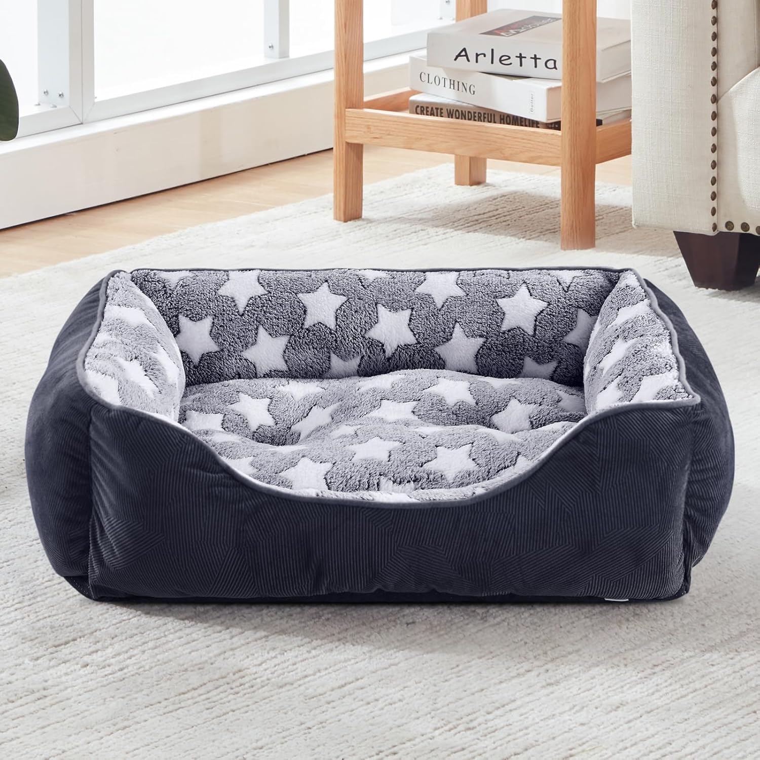 FURTIME Cuccia Cane Letto per Cani Cuscino Lavabile e Antiscivolo Lettino Morbido Divano per Cani Cuccia Cane Interno Taglia Grande Brandina per Gatto XL(89x63x23cm) Nero
