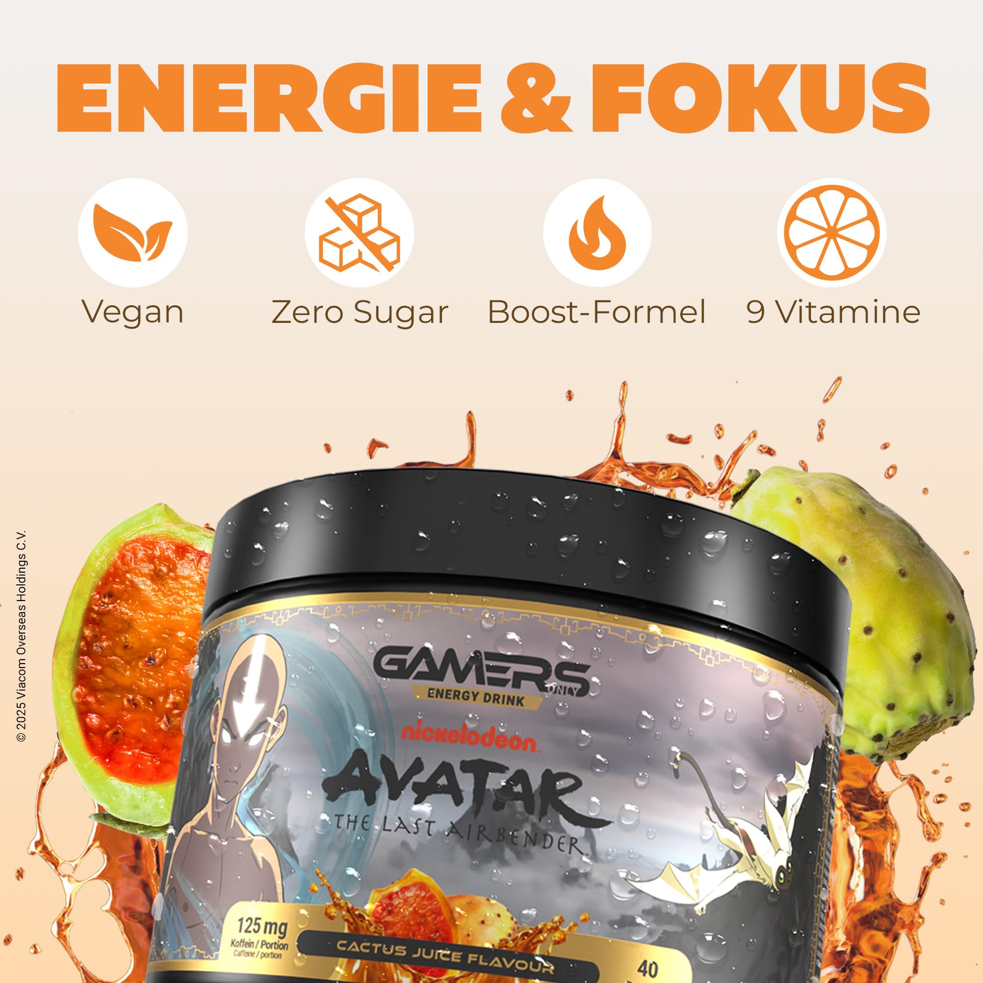 Gamers Only x AVATAR Premium Collector Bundle [MIT ENERGY PULVER & VITAMIN DRINK ] - 40 Portionen | inkl. Edelstahlshaker | Erhöht die Konzentration & Reaktionen | 125 MG Koffein & 12 Vitaminen
