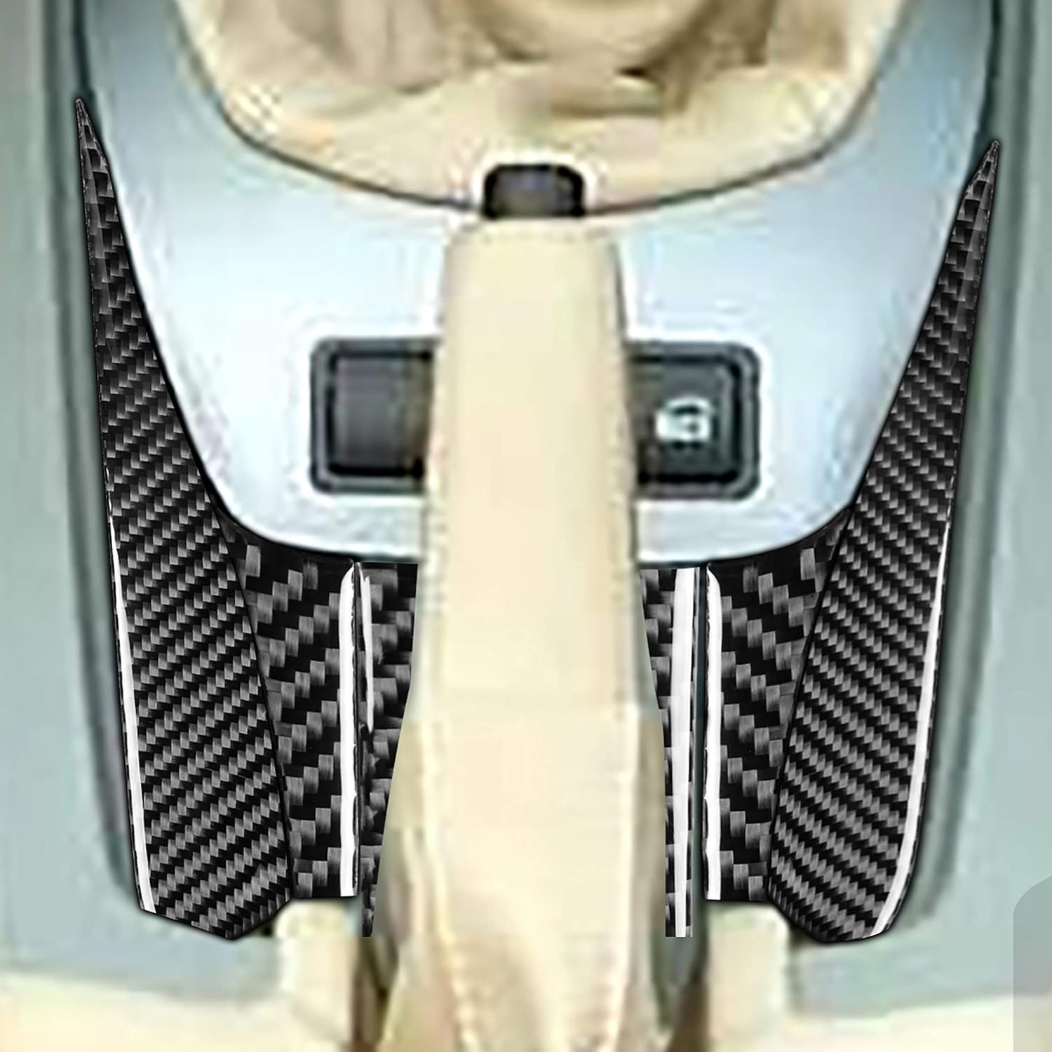 RRX Car Gear Shift Surround Center Console Panel Cover Trim Kit Real Carbon Fiber Gearbox Frame Sticker Protective Accessories for BMW Z4 E85 E86 2003 2004 2005 2006 2007 2008 (Storage)