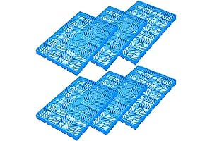 6 Pcs Poly Pallet for Basement Storage Hdpe Waterproof Grid Ventilation Floor Pallet