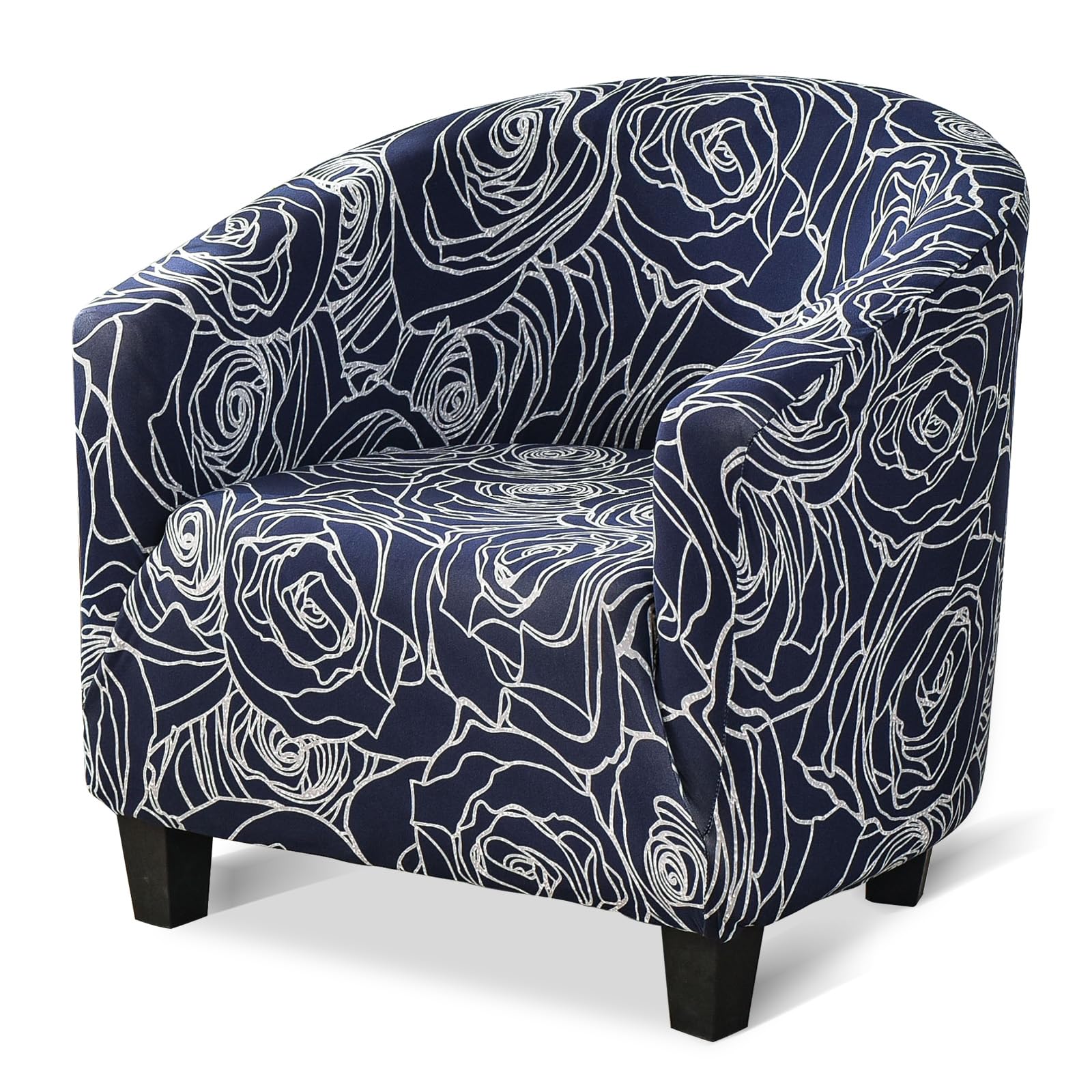 Jianyana Printed Tub Chair Cover, 1 Piece, High Stretch, Durable, Rose, Club Chair Cover for Living Room/Hotel Reception/Bar Counter/Dining Room/Office — image 1