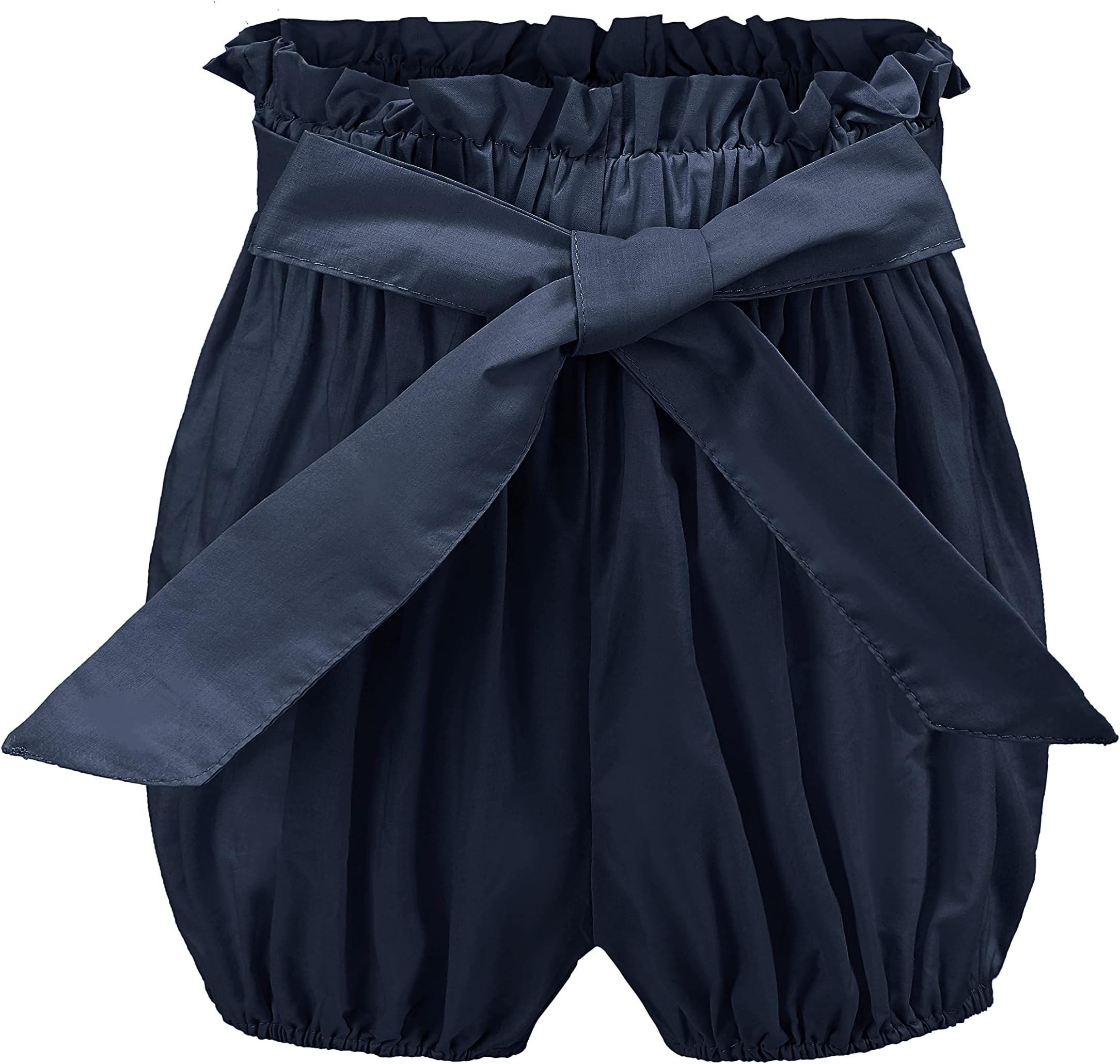 SymunniaToddler Baby Girl Bowknot Ruffle Shorts Elastic High Waist Bubble Bloomers Summer Clothes