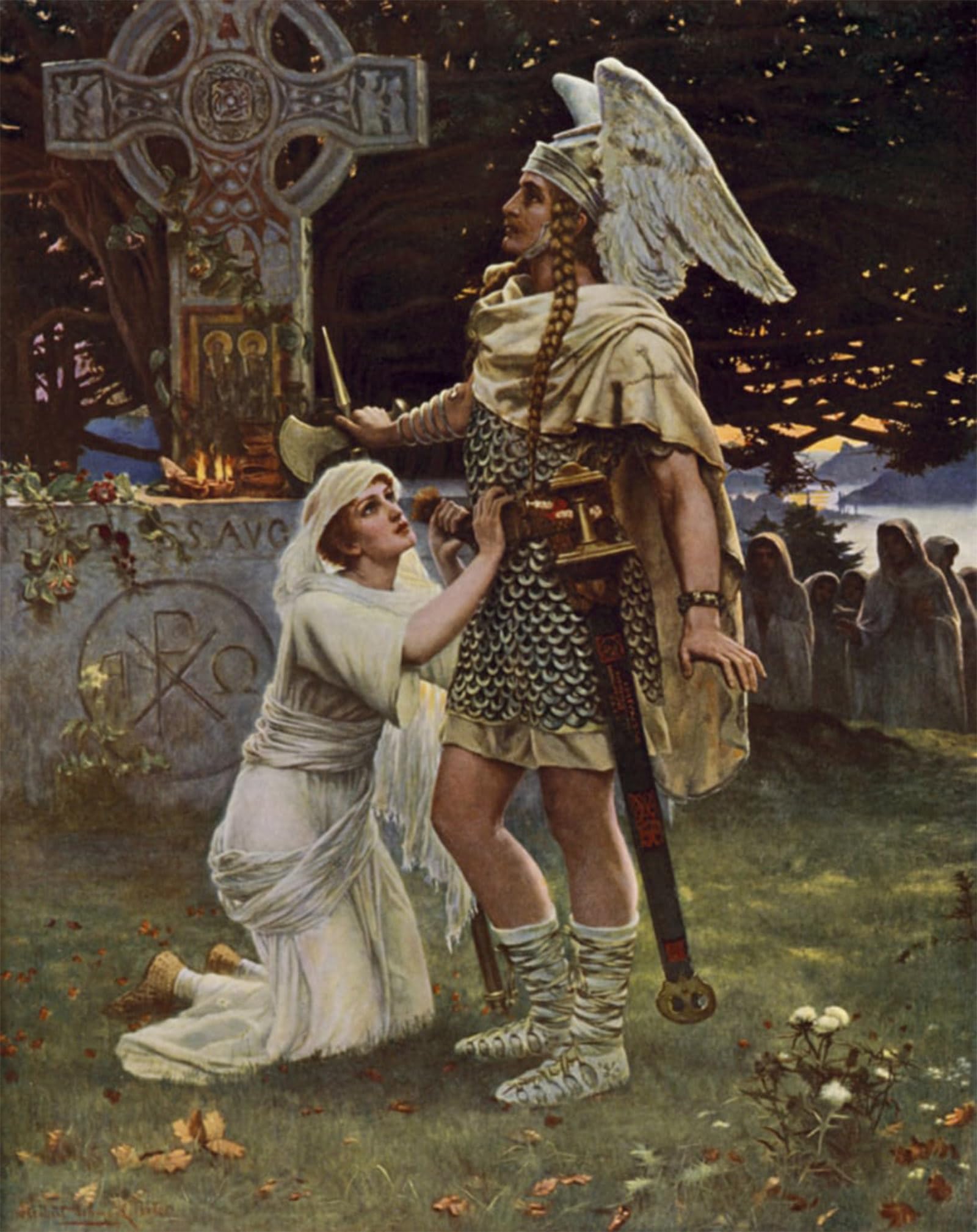 ARTXLXXBN Famous Painting Canvas Artwork Graffiti Print Sir Galahad by Herbert Gustave After Schmalz Portrait Canvas Image for Home Decor 60x90cm