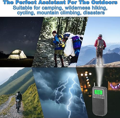 Miniatura 6 de Radio Walkman AM FM, radios de bolsillo, radio Walkman de bolsillo de emergencia a pilas, con linterna LED, regalos ideales para ancianos, para