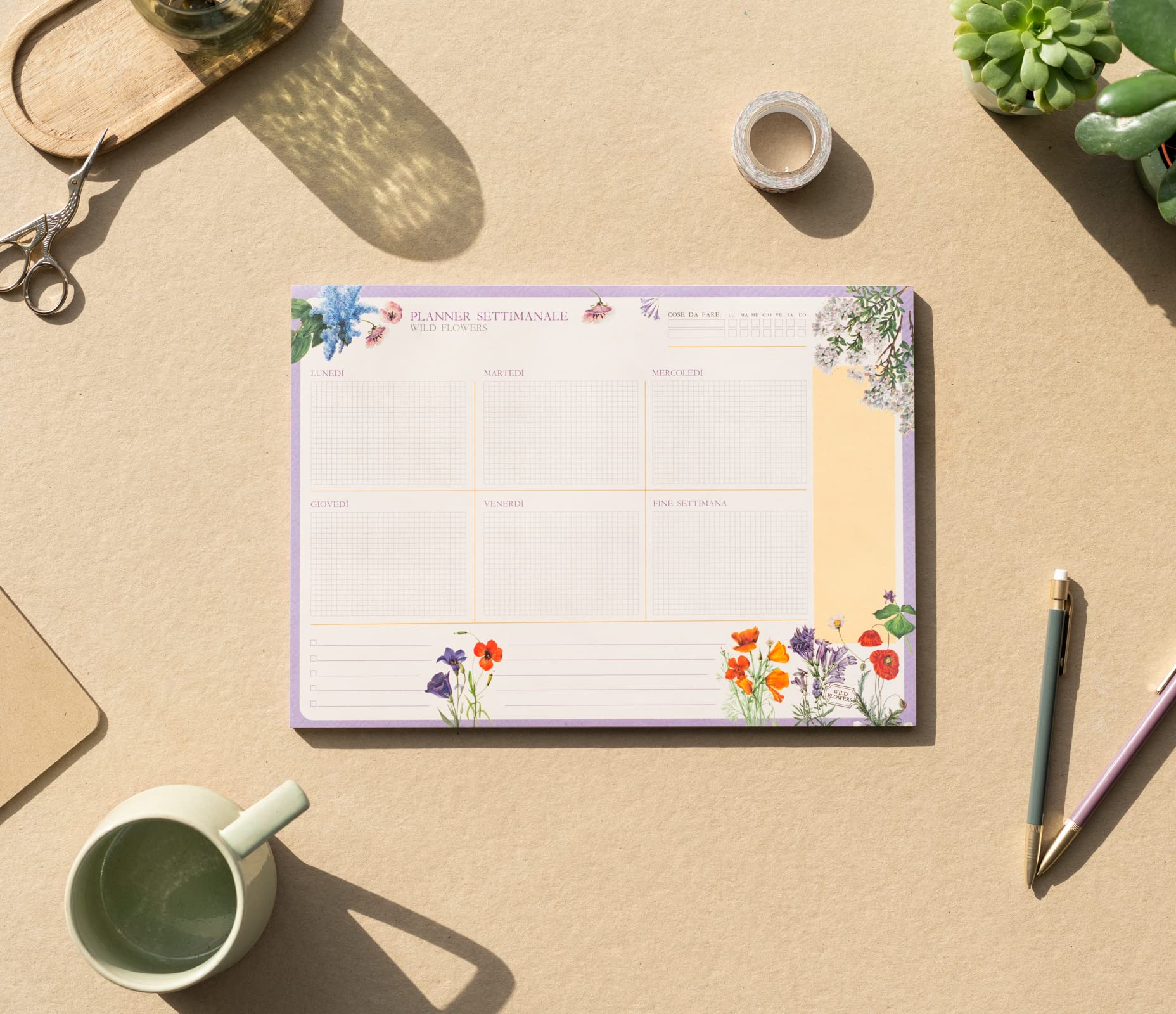 Grupo Erik Weekly Planner A4 In Italian - Wild Flowers - Image 2