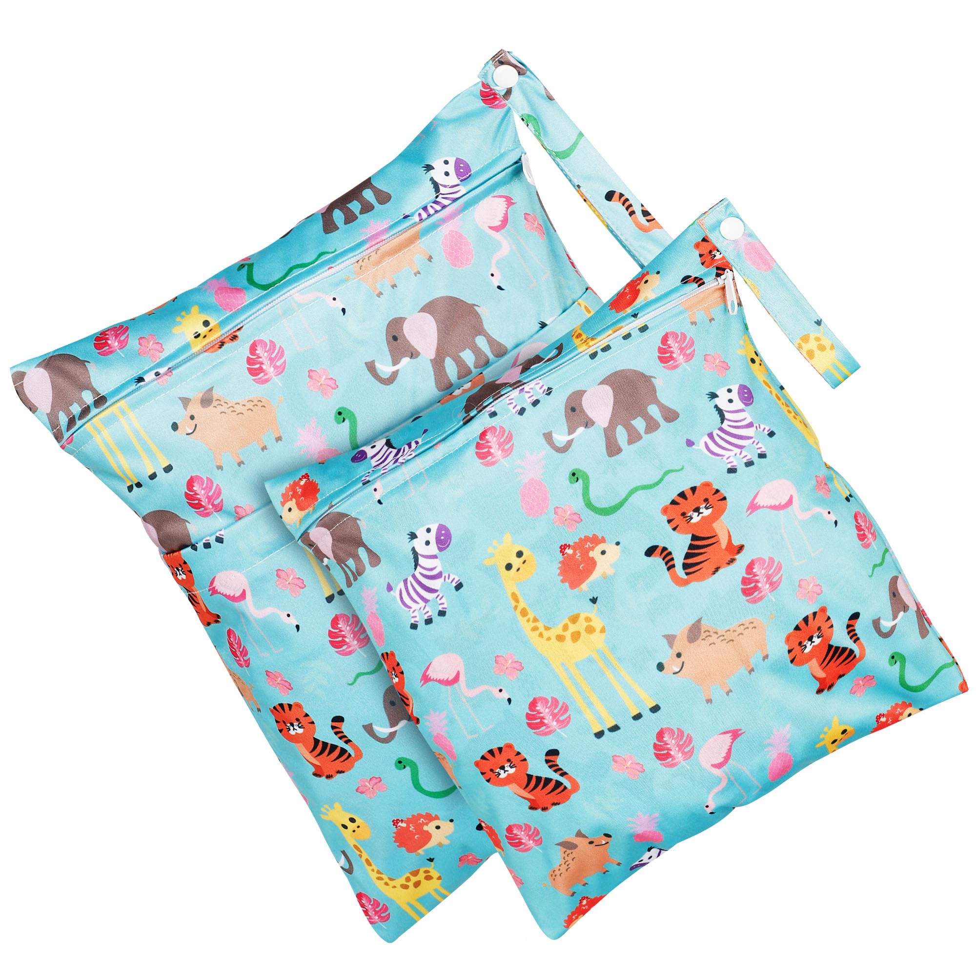 Loscarol,2 Stück wetbag Kindergarten groß，nasstasche Wet Bag windeltasche organizer，nassbeutel Kindergarten personalisiert for Baby stoffwindeln (Regenbogen)