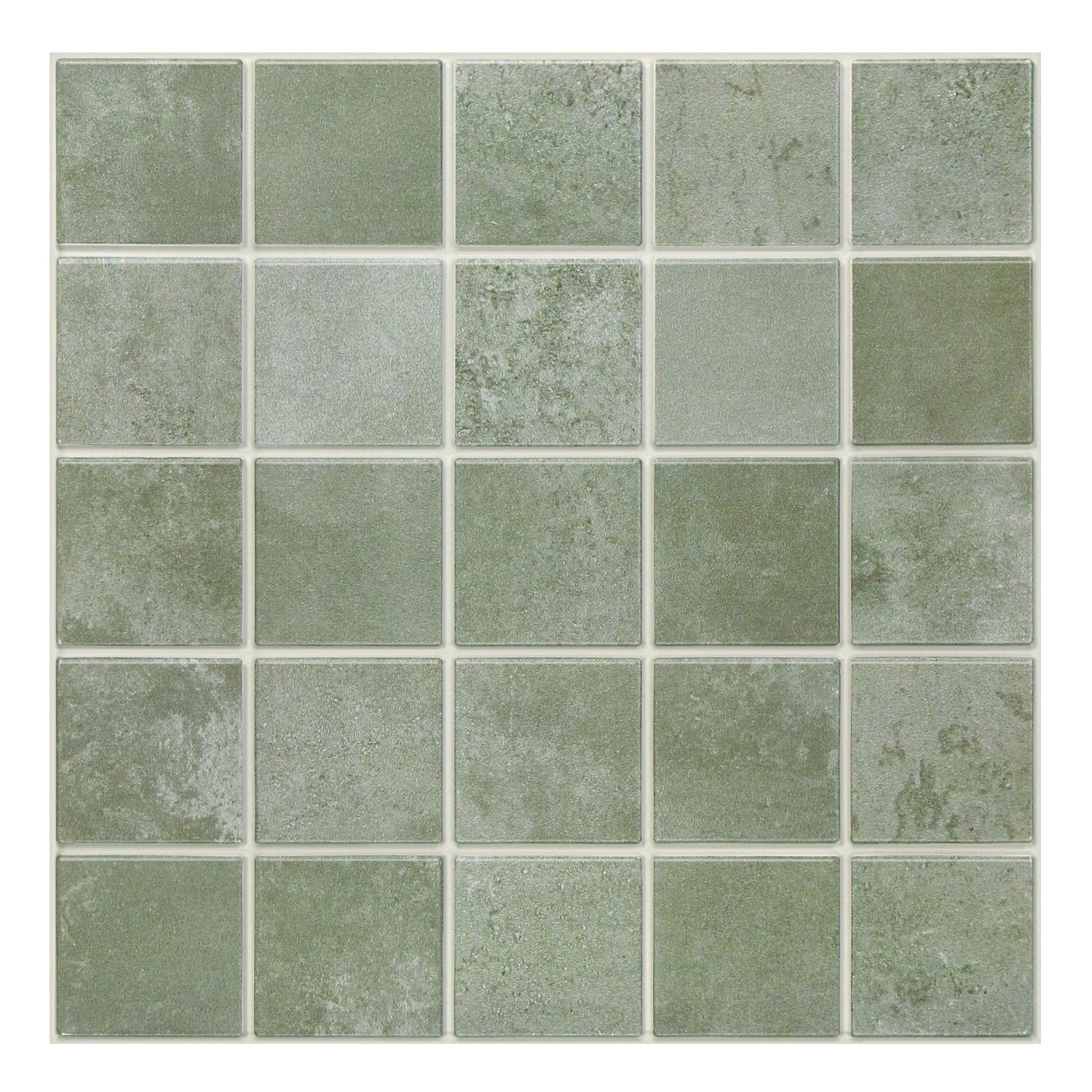COMSTICKC Piastrelle Adesive per Cucina, PVC Quadrato Verde Bambù Opaco, 10 Pezzi, Adesivi per Piastrelle 3D, Autoadesive per Pareti, Paraschizzi per Cucina, Bagno, 30 × 30 cm