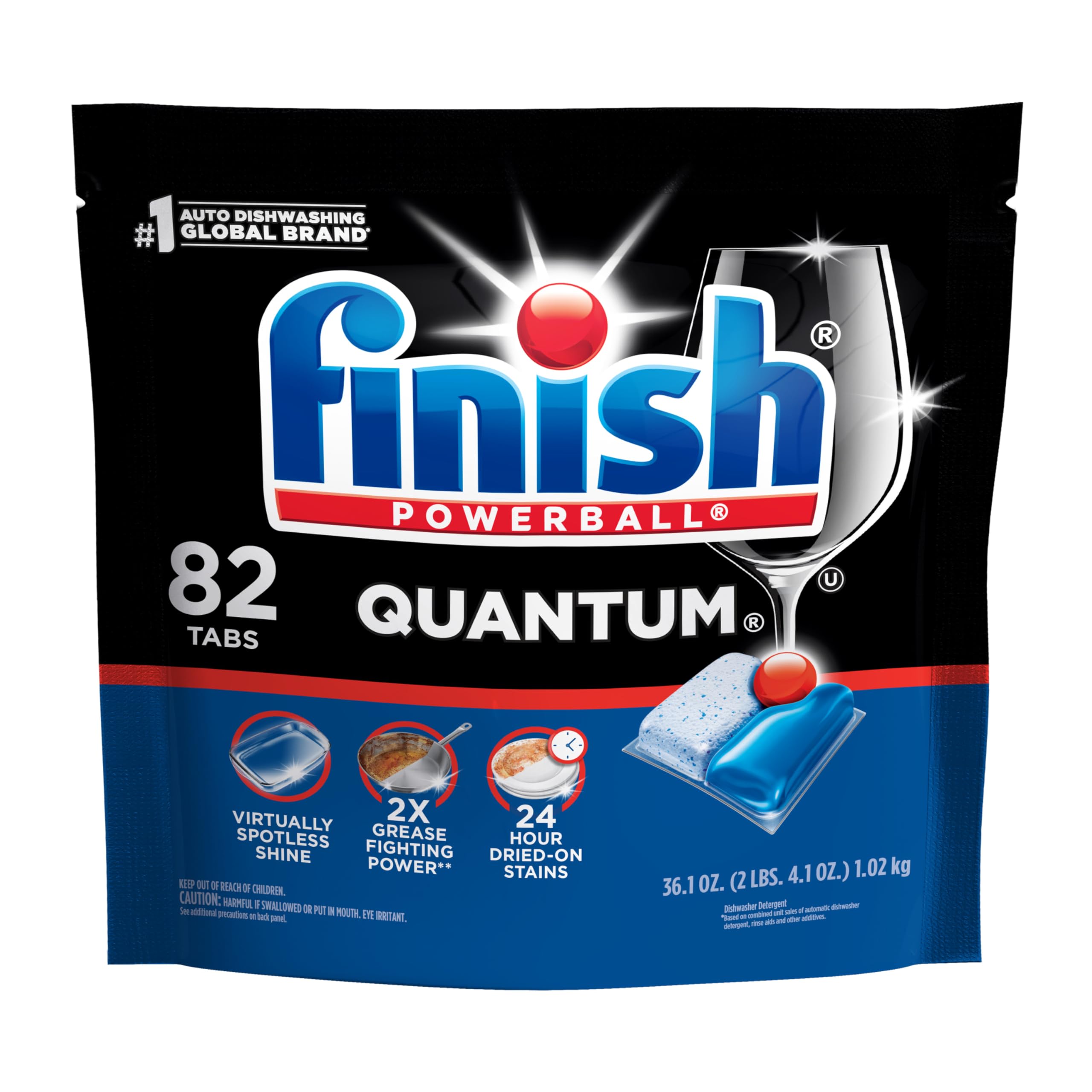 Finish Quantum - Pestañas para detergente de lavavajillas B07CVWG5L8, 82 Count, 1