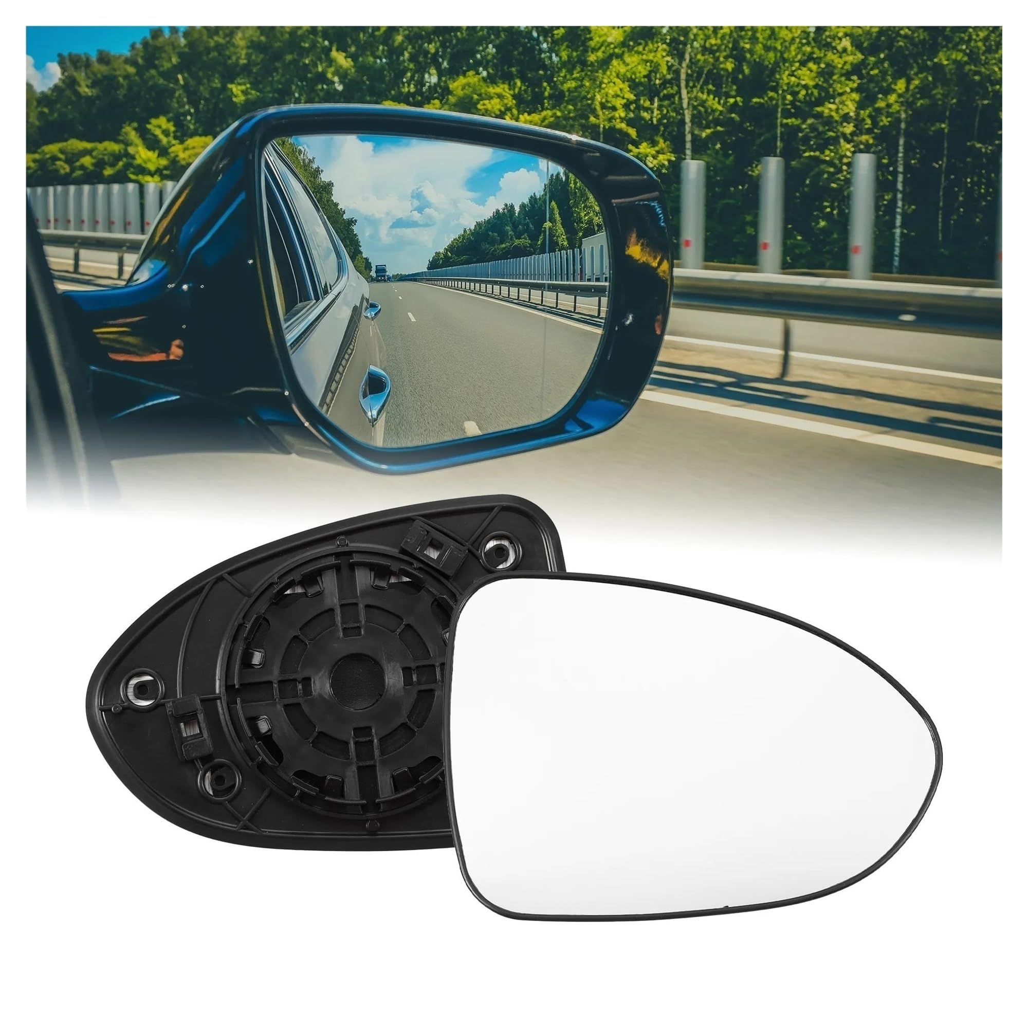 A ABSOPRO Specchio Retrovisore Laterale Destro In Vetro Di Ricambio Con Piastra Di Supporto Asferico Riscaldato