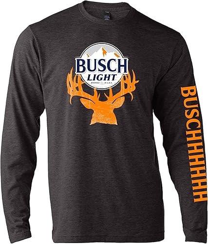 Busch Light Beer Deer Hunter Logo Camisa de manga larga