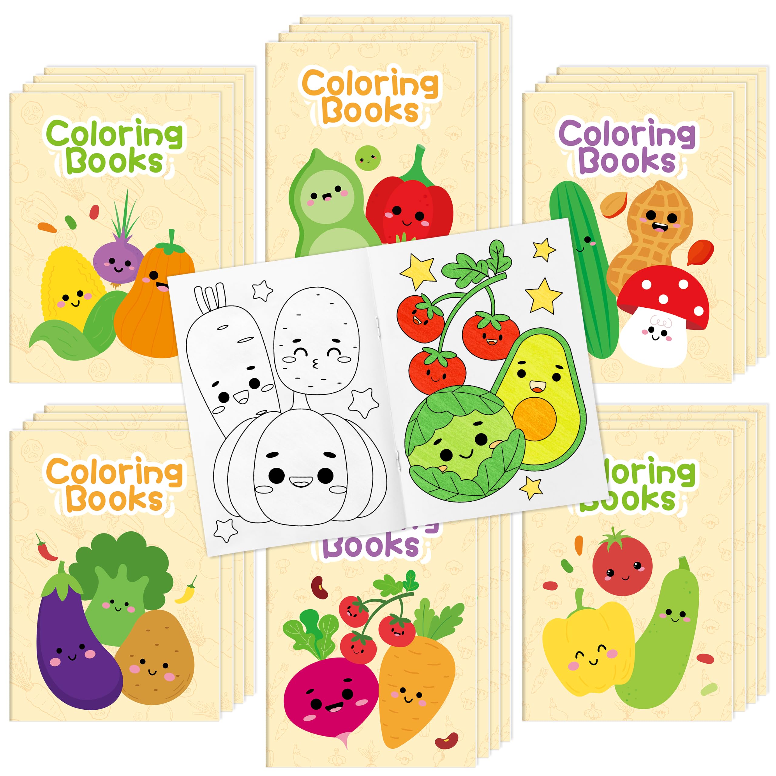 96 libros para colorear vegetales para niños, fiestas, recuerdos escolares, recompensa