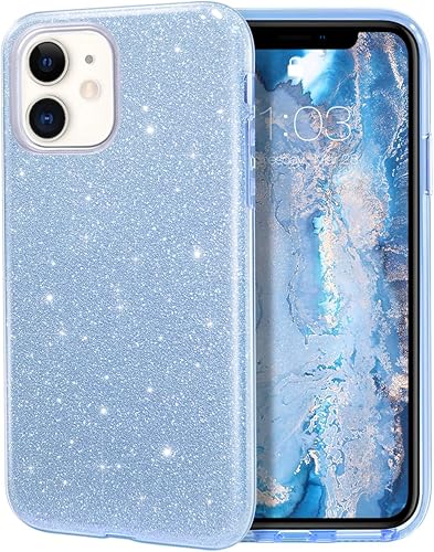 MILPROX Funda para iPhone 11, brillante, de lujo, brillos, carcasa protectora híbrida de 3 capas, antigolpes, delgada, suave, para iPhone 11 de 5.8