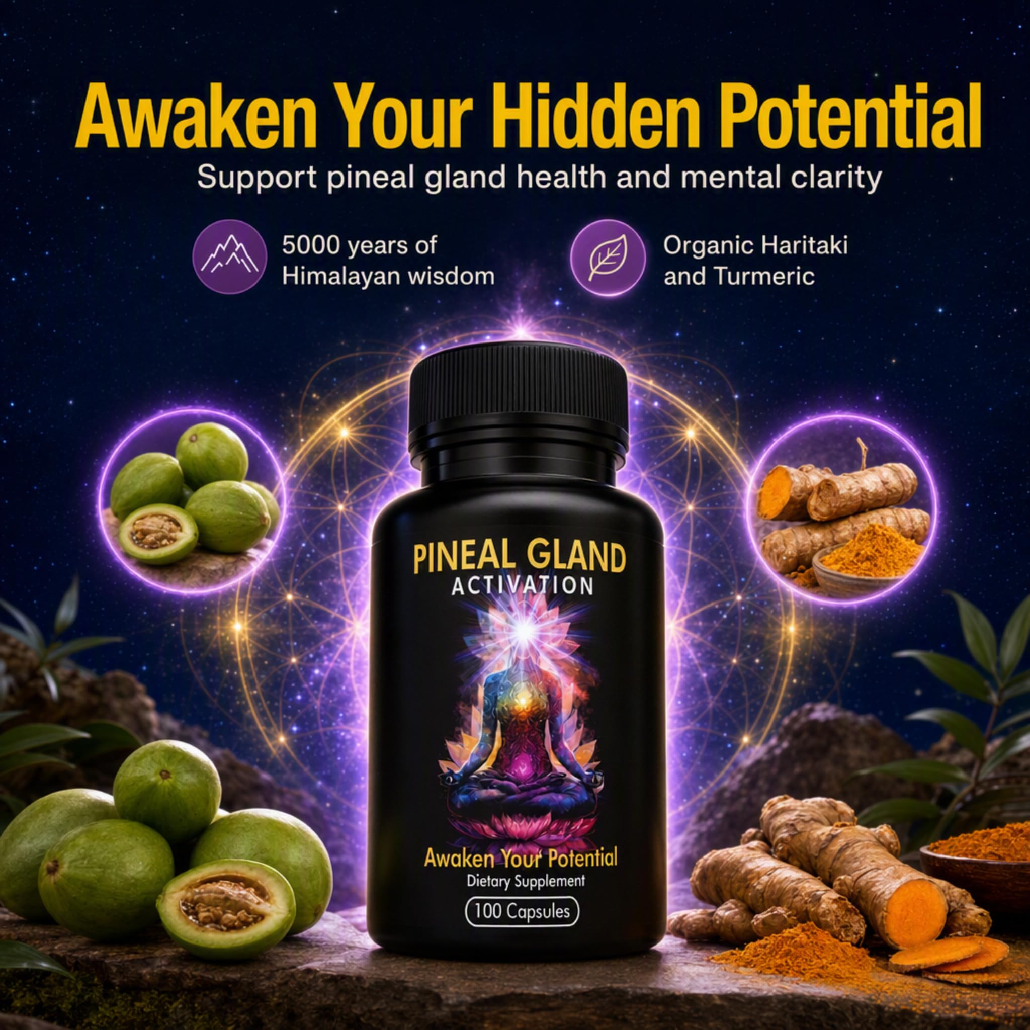 Kailash Herbals Haritaki Pineal Gland Activation Supplement, 100 Vegan Capsules — Amazon image 3
