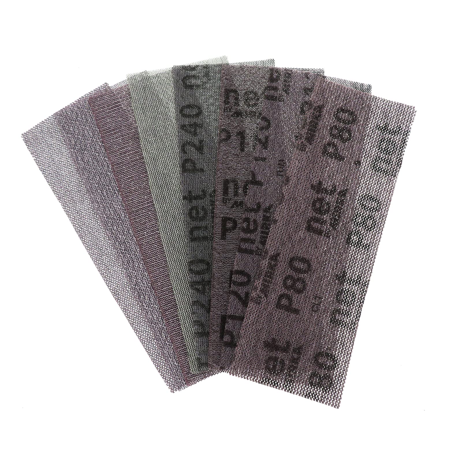 Hak i pętla tarcza papieru szfinkowego, Siatkowe tarcze szlifierskie o ziarnistości 80/120/180/240/320, 50 szt. 198x70mm z pętlą haczykiem. Bezpłatny(120)