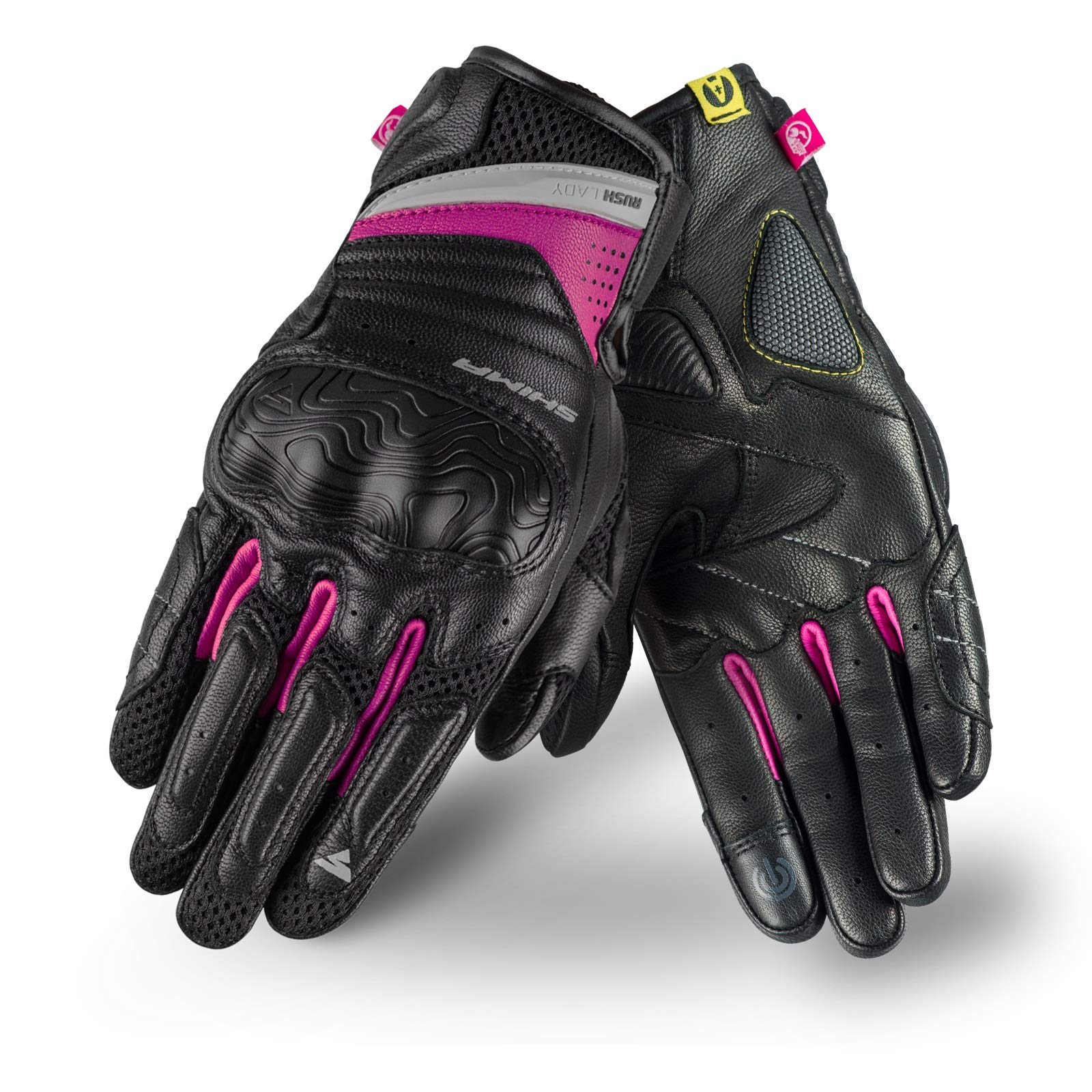 SHIMA Rush Lady Guantes Moto Mujer - Guantes Transpirables, Reforzados, Ciudad, Verano, Touchscreen con Protector Nudillos