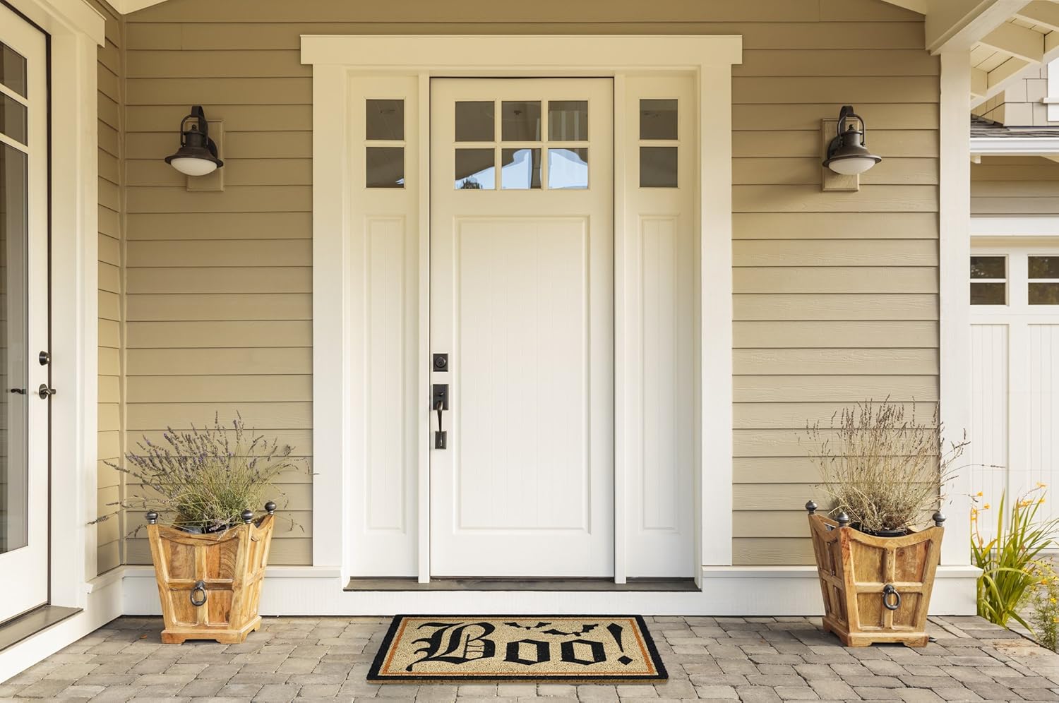 DII Decorative Halloween Welcome Mat, Durable Outdoor Pet Friendly Coir Doormat, Front Door Décor, 17x29, Boo