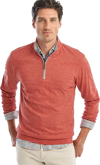 johnnie-O Sully | Mens 1/4 Zip Pullover | Heathered Cotton-Blend Sweatshirt | Wrinkle Resistant | Versatile Quarter-Zip