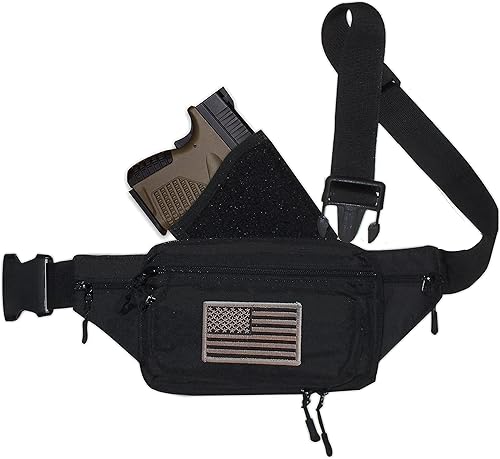 Simply Things Fanny pack holster. Designed for men and women for CCW. This Black 600 D Nylon Fanny Pack for Guns with an Adjustable Removable