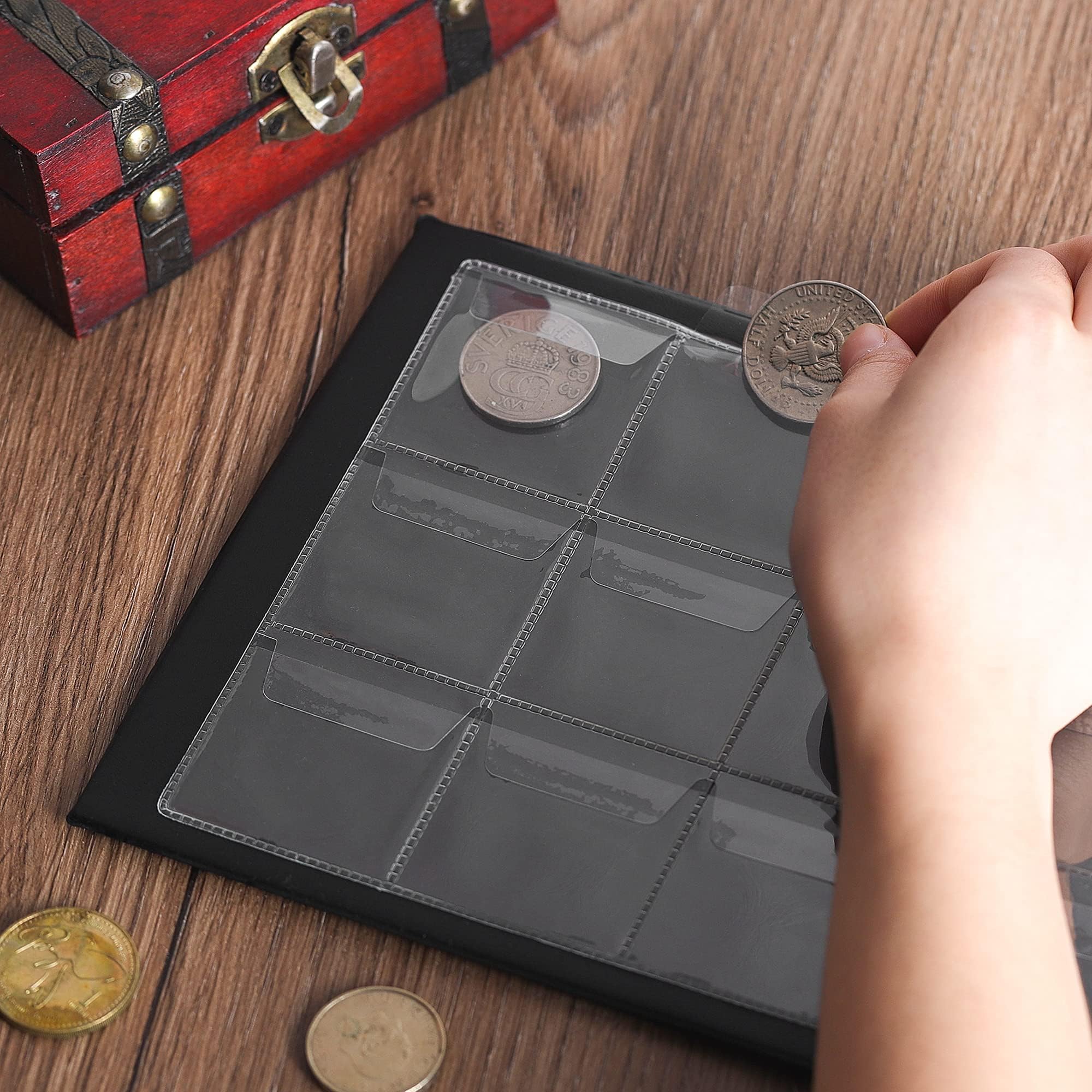 Amazon.com: 叔叔保羅硬幣收藏夾專輯收藏夾,252 個口袋黑色封面硬幣存儲展示盒盒盒盒,適用於20/25/27/30/38 公釐硬幣CS47252BK  : 辦公用品