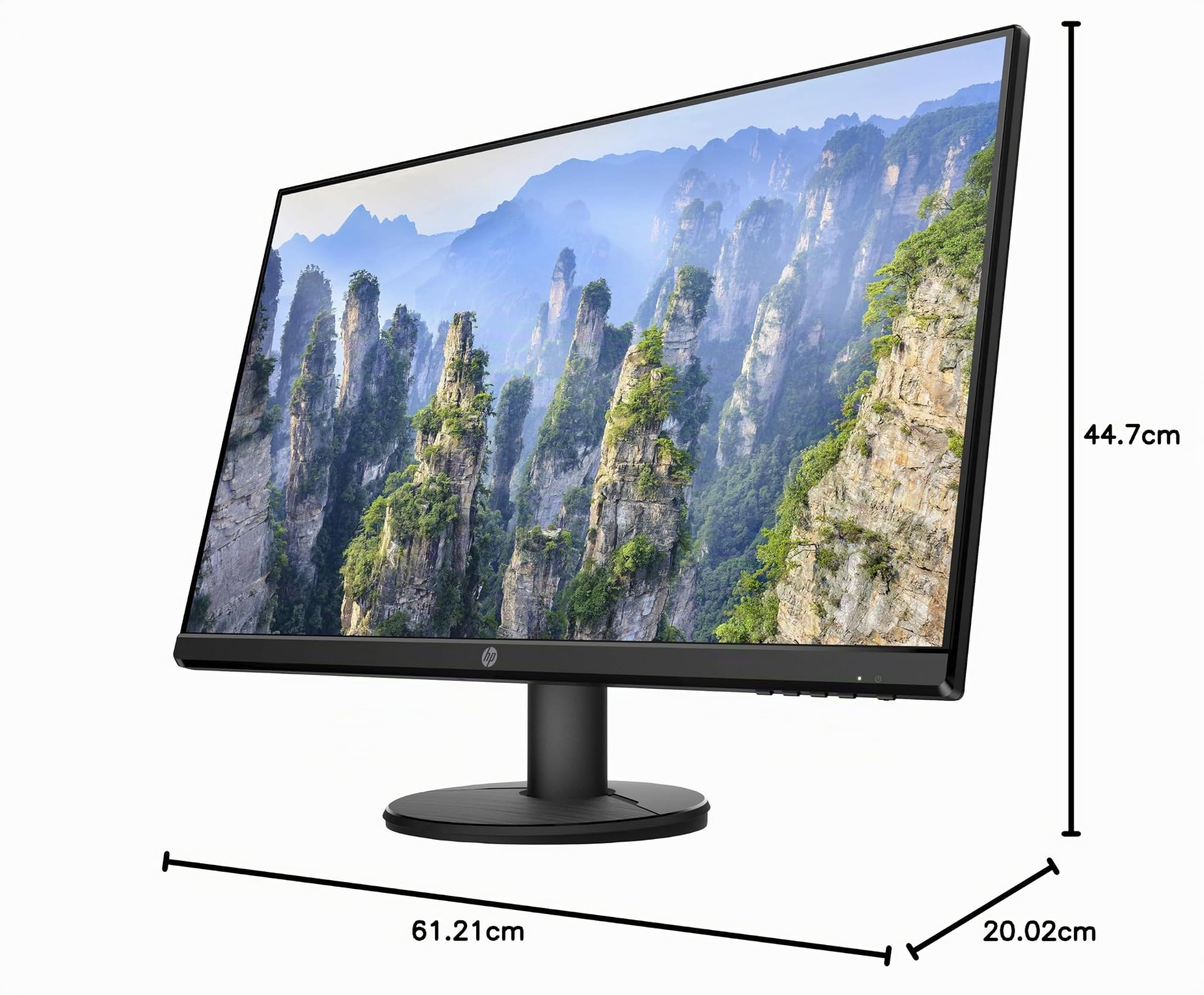 HP - PC V27e Monitor da 27", risoluzione FHD da 1920 x 1080, 16:9, Antiriflesso, Pannello IPS 60Hz, Tempo di Risposta 5 ms, Reclinabile, VESA 100 x 100 mm, Modalità Low Blue Light, VGA e HDMI, Nero