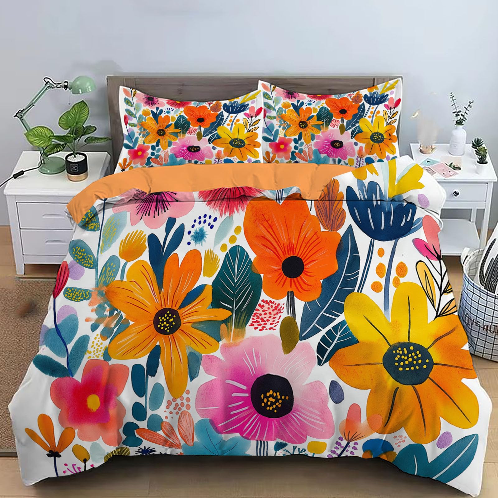 Housse de couette fermeture éclair 220x240 cm enfant parure de lit facile à changer bleue