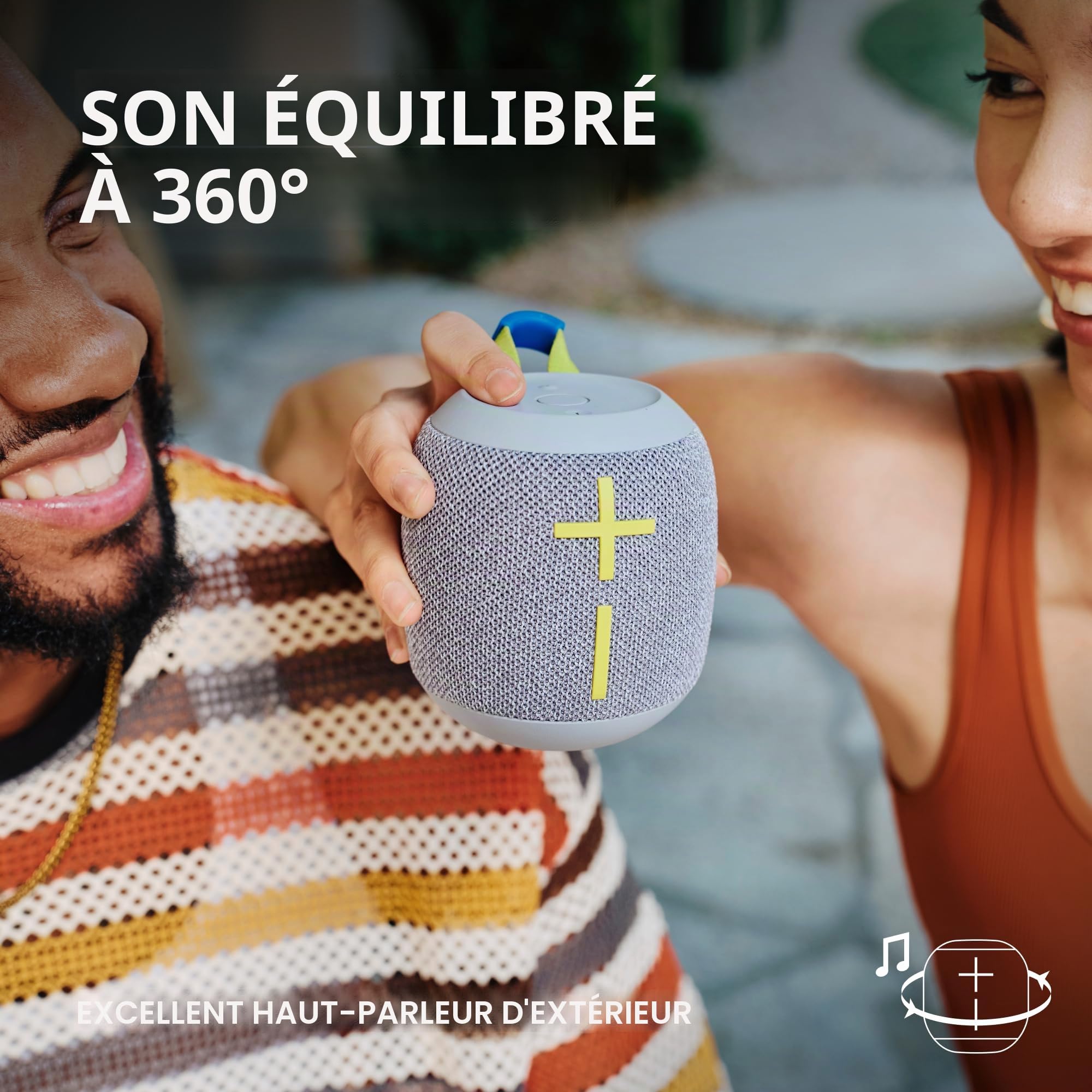 Ultimate Ears Wonderboom 4 Enceinte Bluetooth portable étanche avec son et basses équilibrées à 360 degrés, étanche à la poussière et portée de 40 m, bleu