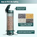 Large Squirrel-Proof Bird Feeder with Removable Tray, Weight-Activated Outer Cage, 5 Perches, 4 lb Capacity, Easy to Fill & Spill-Proof, Tube Bird Feeder for Outdoor Cardinals, Finches