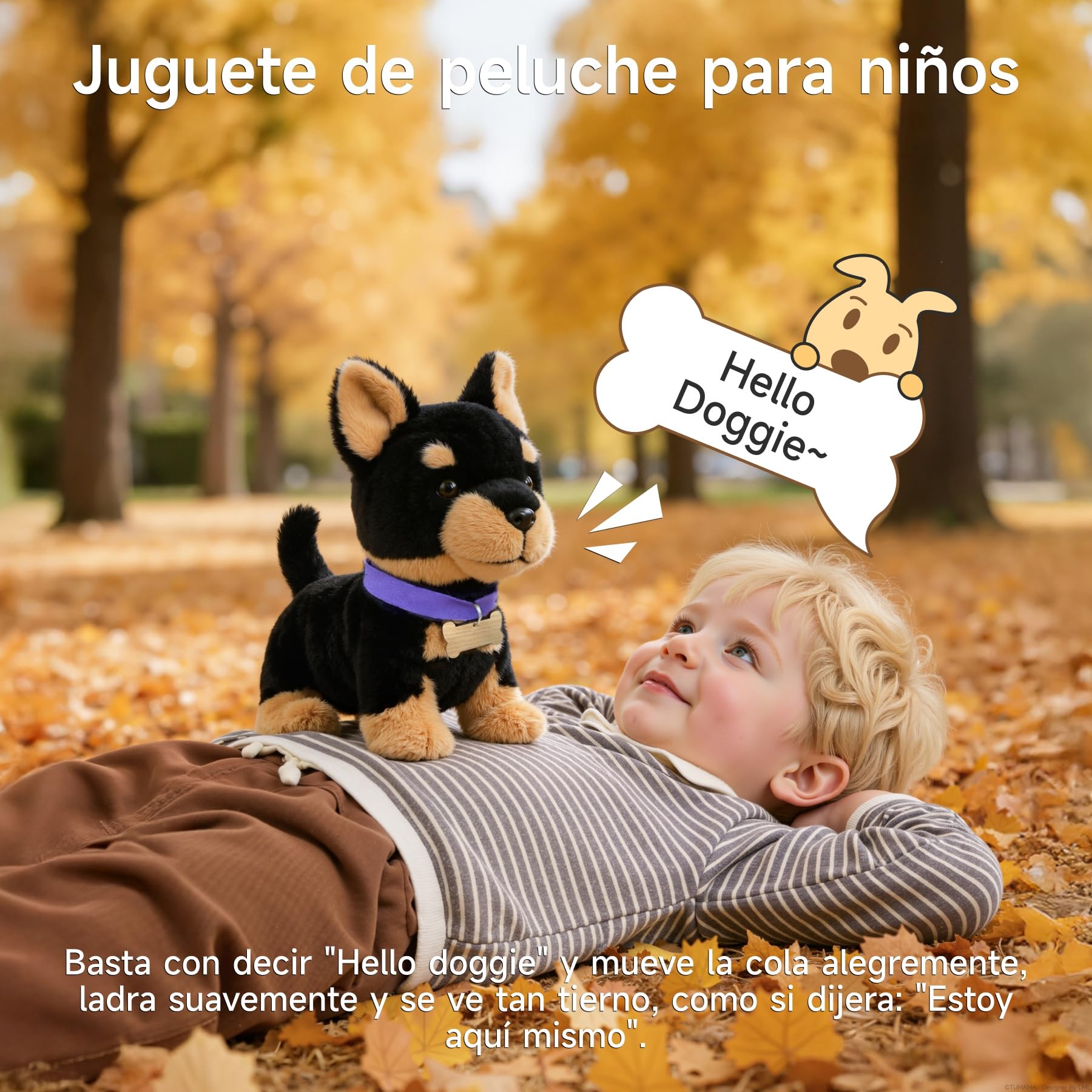 TUMAMA KIDS Juguete de Perro Que Camina y Canta, Perrito de Peluche Niños