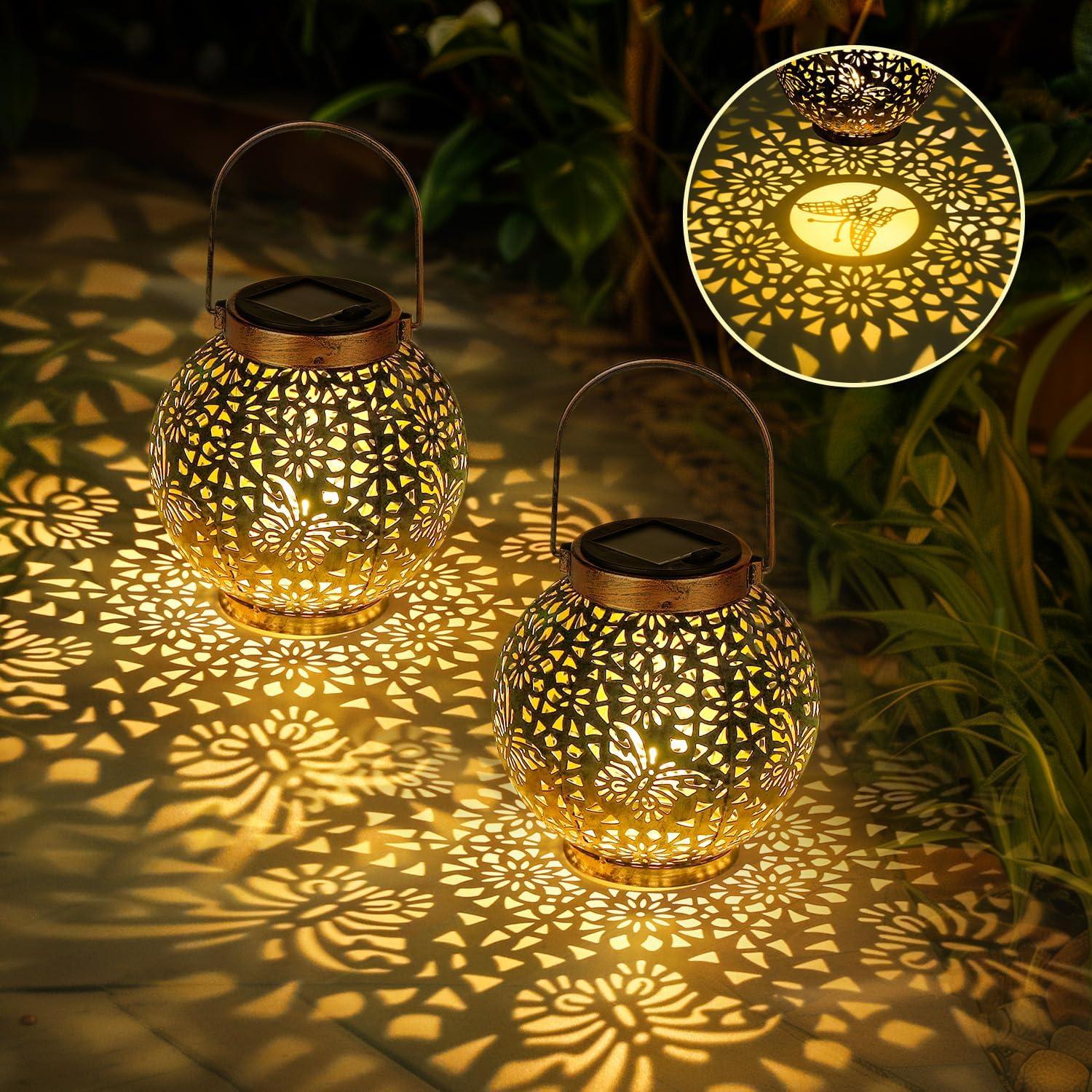 MAGGIFT Solar Lanterns for The Garden, 2 Packs Garden Lanterns Ornaments Outdoor – Metal Hanging Solar Garden Lights, IP65 Waterproof Solar Powered Solar Lantern for Outside Yard Patio Garden Decor MAGGIFT Solar Lanterns for The Garden, 2 Packs Garden Lanterns Ornaments Outdoor – Metal Hanging Solar Garden Lights, IP65 Waterproof Solar Powered Solar Lantern for Outside Yard Patio Garden Decor