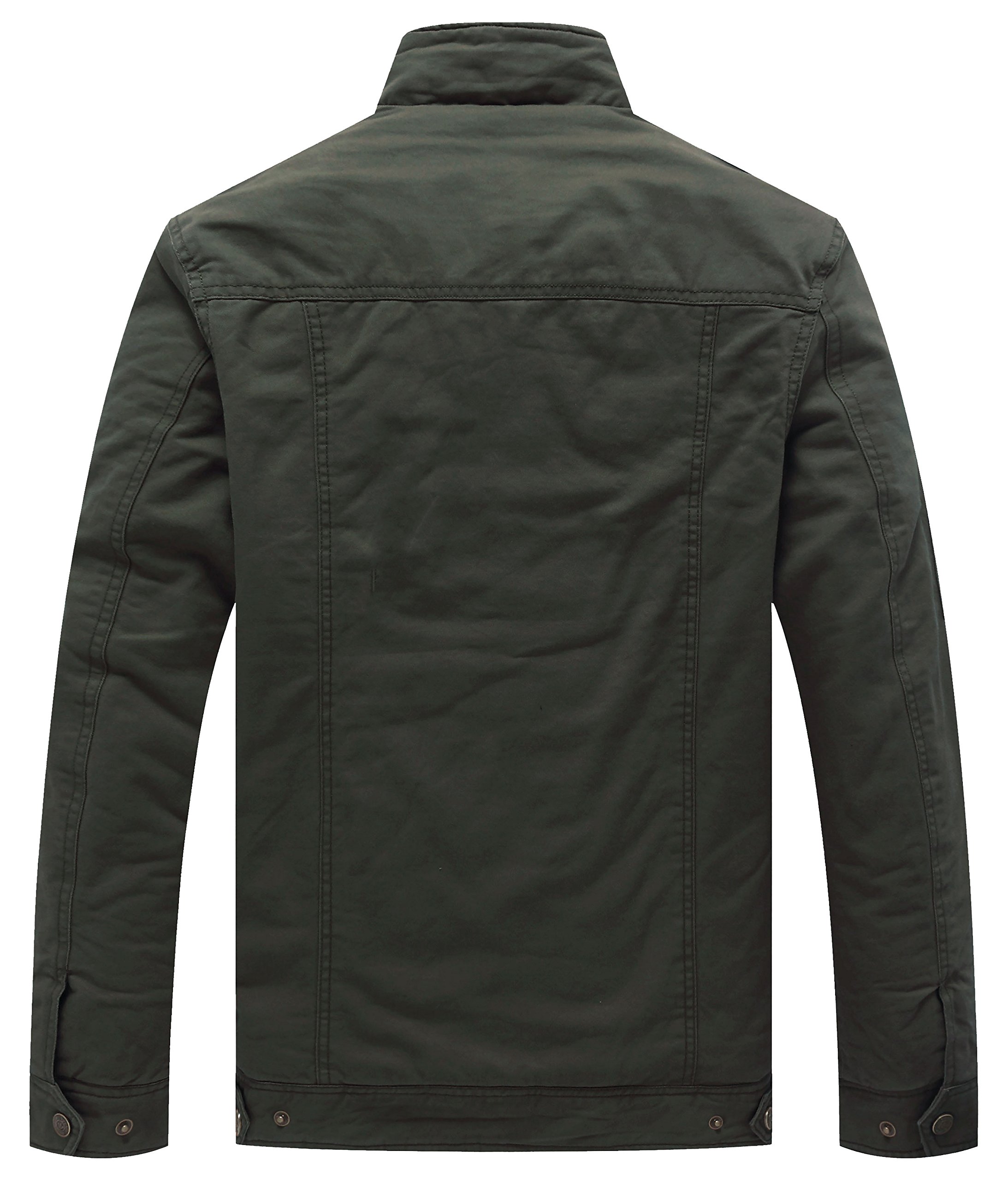 WenVen Veste Saisonnière Homme Veste Chaude Printemps Manteau Coupe-Vent Décontracté Manteau d'Extérieur en Coton Epais Veste Polaire à Col Montant Veste Militaire