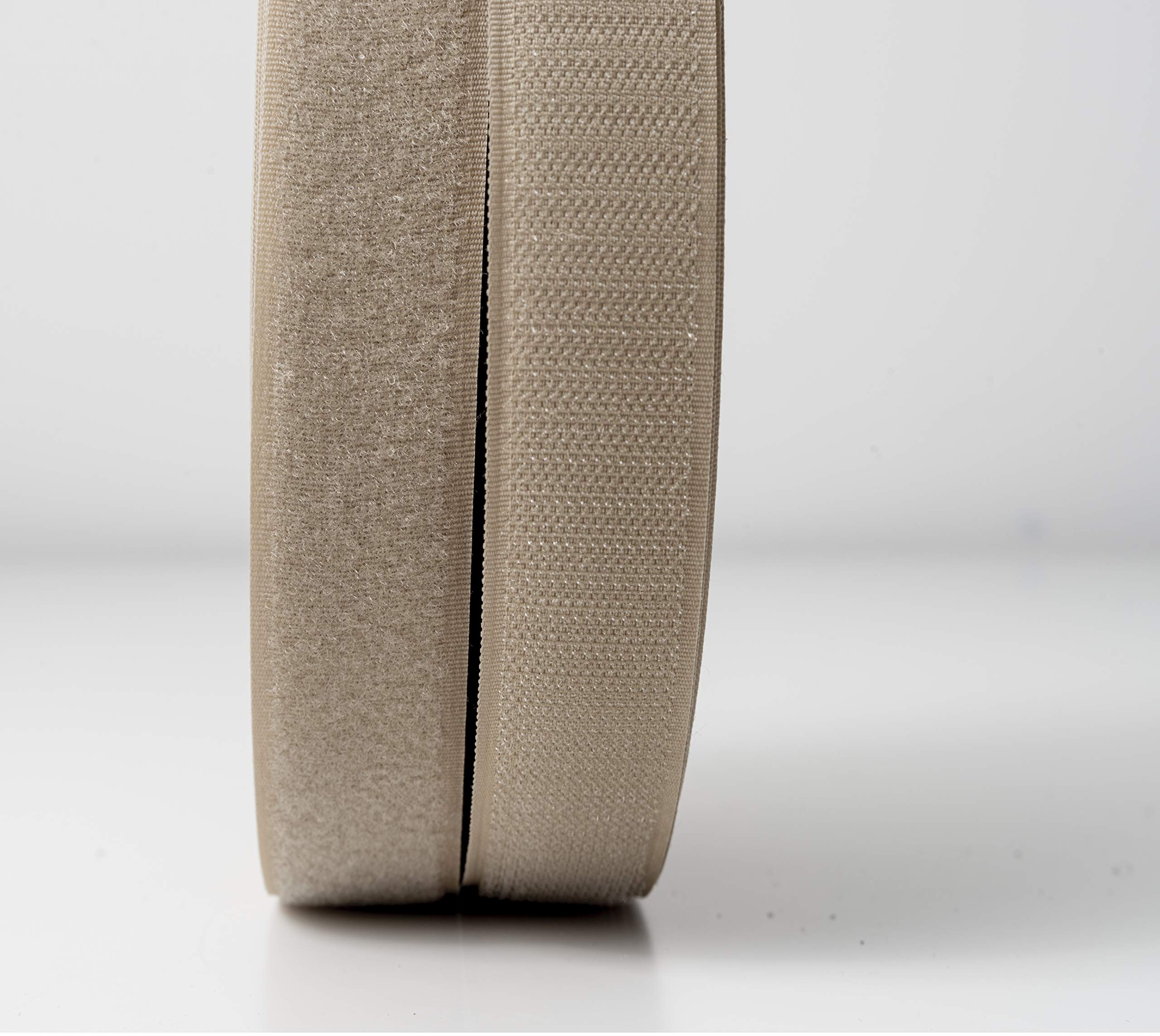 IPEA Ruban à déchirer (non adhésif) à coudre - 25 mètres x 20 mm - Bande de couture extra forte pour décoration de maison vêtements - Corde crochet et anneau - Couleur beige