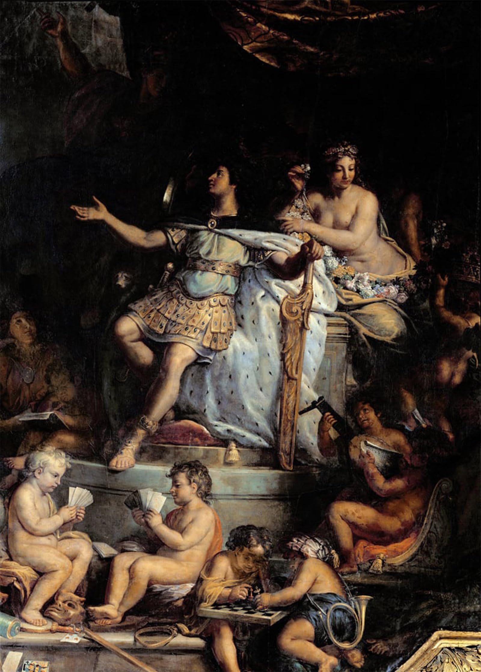 SERENDIPITP Abstract Painting Mural Print Picture Wall Decor Painting the King Governs by Charles Le Brun Vintage Wall Artwork for Home Decor 60x90cm