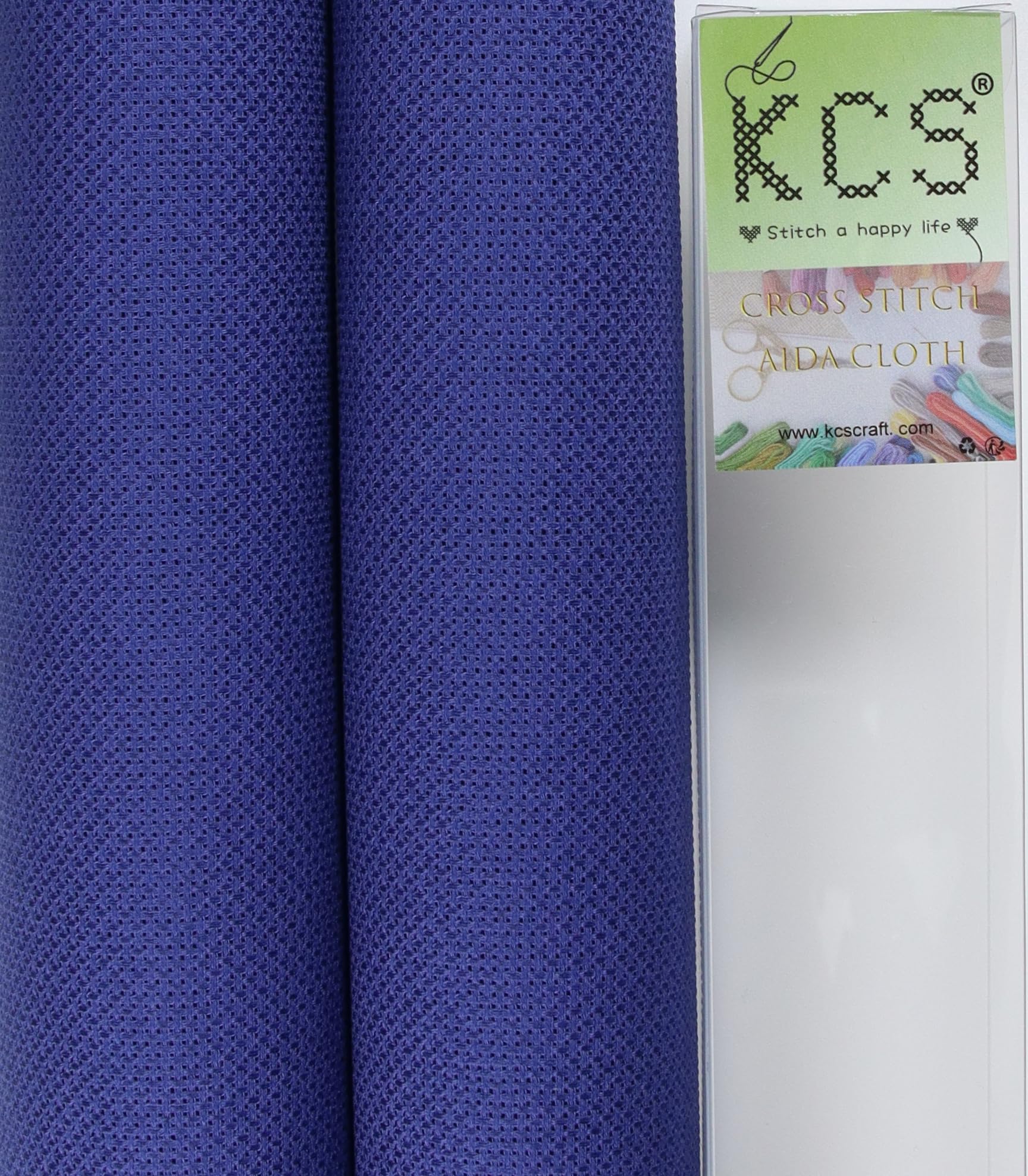 KCS 2 pc of 38cmx45cm Counted Cross Stitch Cotton Aida Cloth needlework Fabric (Royal Blue,16CT) — image 1