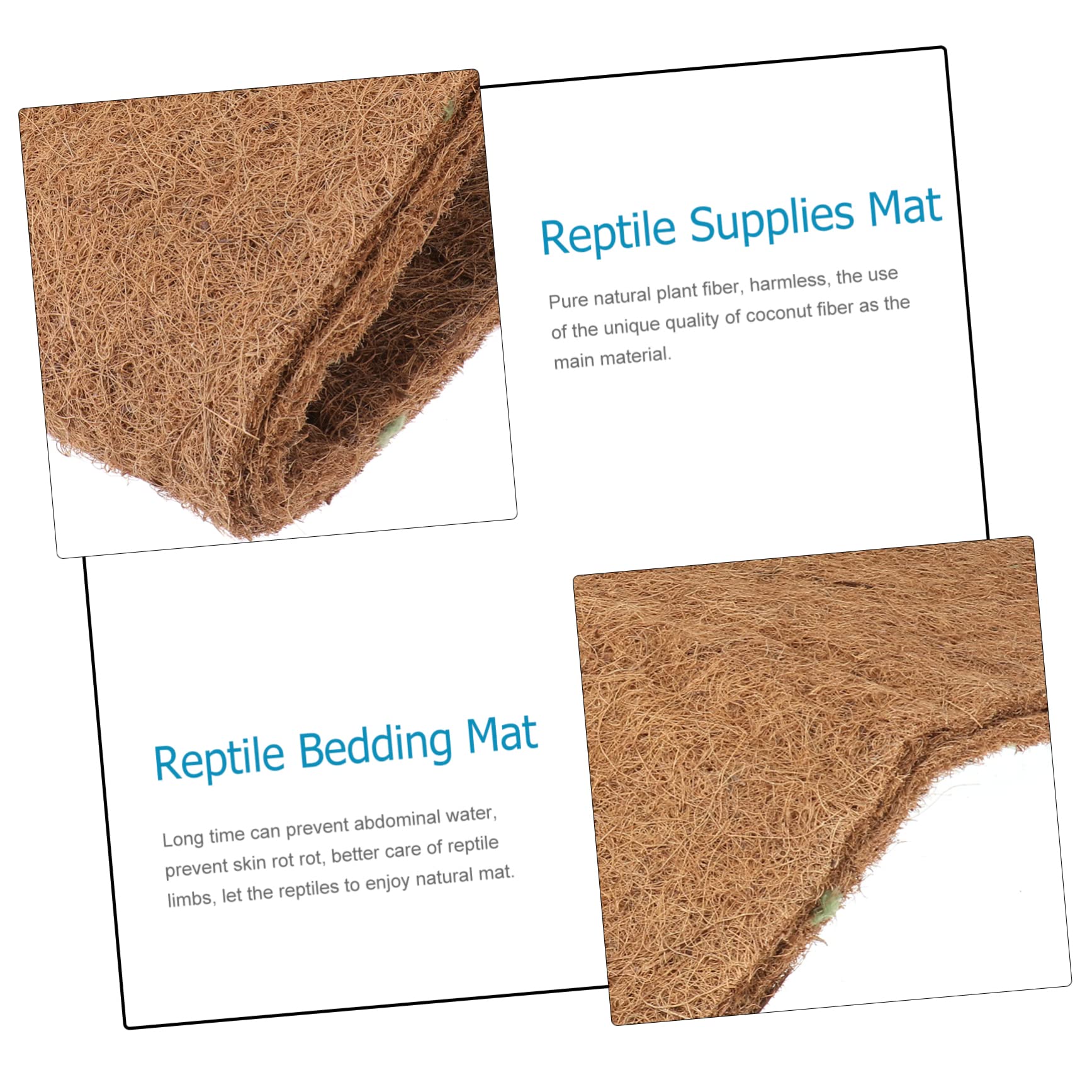 VANZACK Accessories Reptile Bed Mat Natural Coconut Fiber Easy to Clean 3 Pack