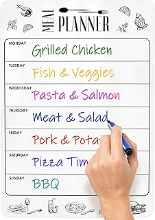 Tableau Blanc Magnétique Semainier Effaçable pour Frigo Cuisine - Menu Semaine Frigo Magnetique - Flexible Tableau Magnétique Ardoise - Magnetique Planificateur Pour Planification Des Tâches