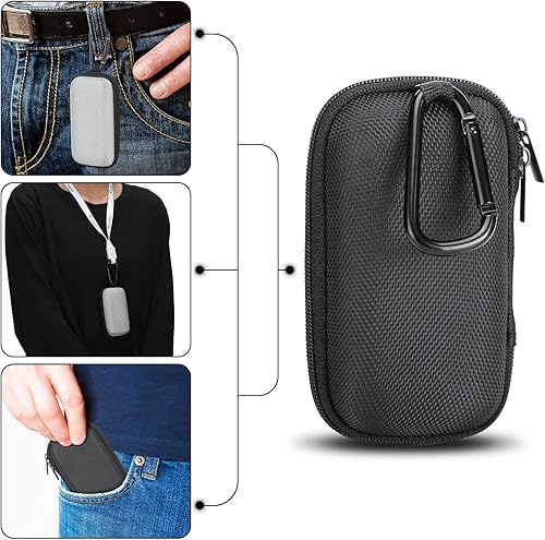 Miniatura 4 de Woanger Estuche para audífonos duro, soporte para inhalador de asma, estuche para audífonos de viaje, soporte portátil con cremallera y bolsillo de