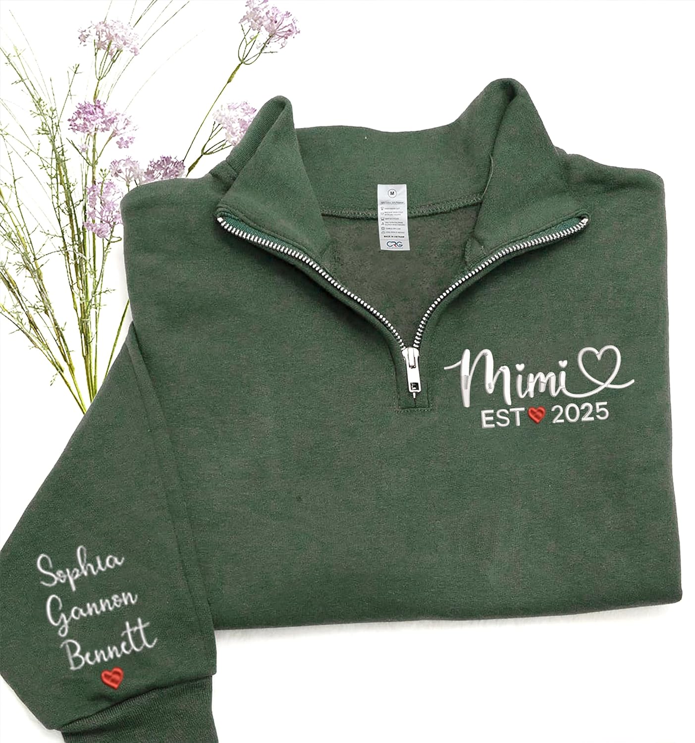 Grandma Custom Quarter Zip Sweatshirt, Mama Sweatshirt, Custom Mom Gifts, Christmas 2025 Present for Women