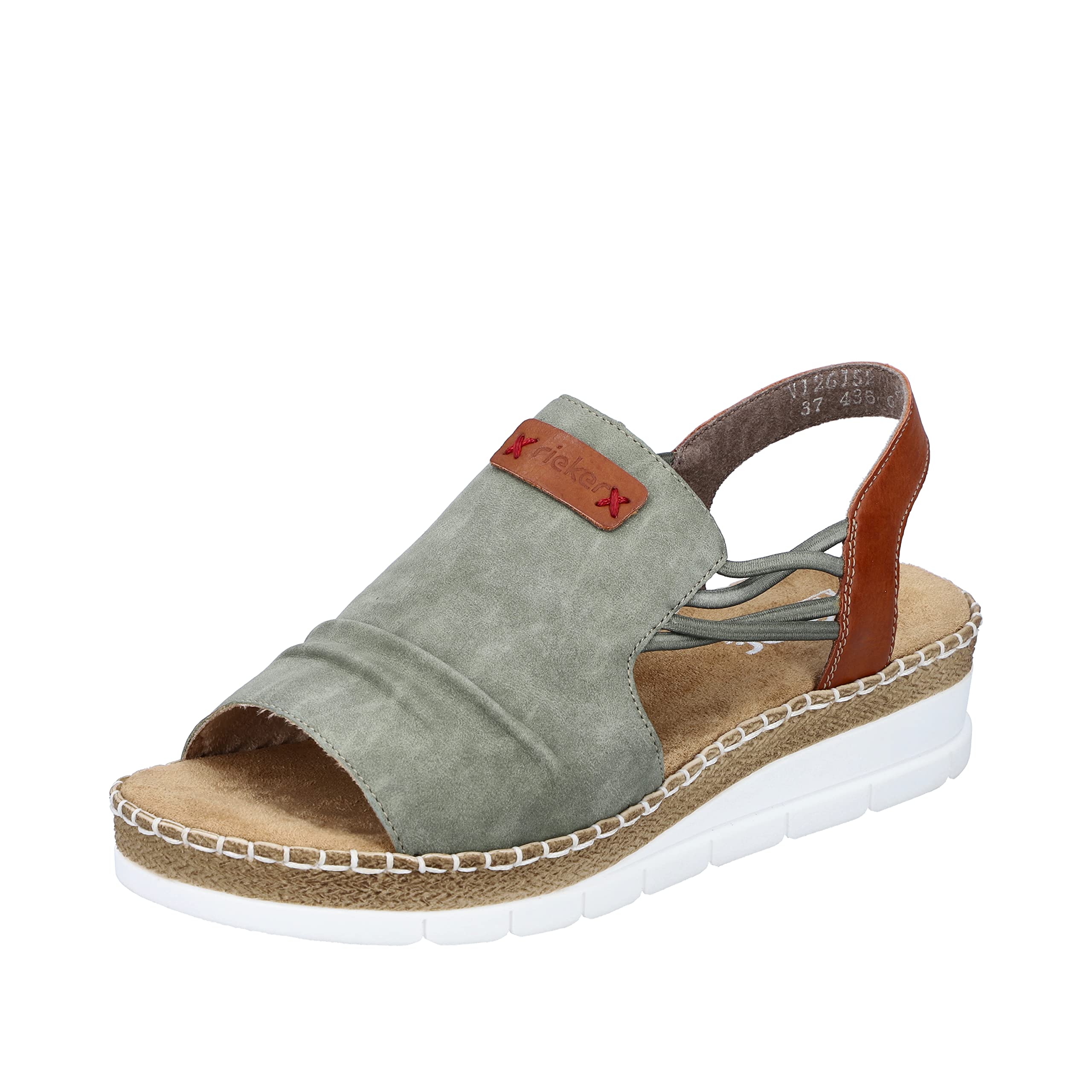 Rieker Ladies Opentoe Sandals V1261-52 - Green Synthetic - UK Size 6.5 - EU Size 40 - US Size 8.5