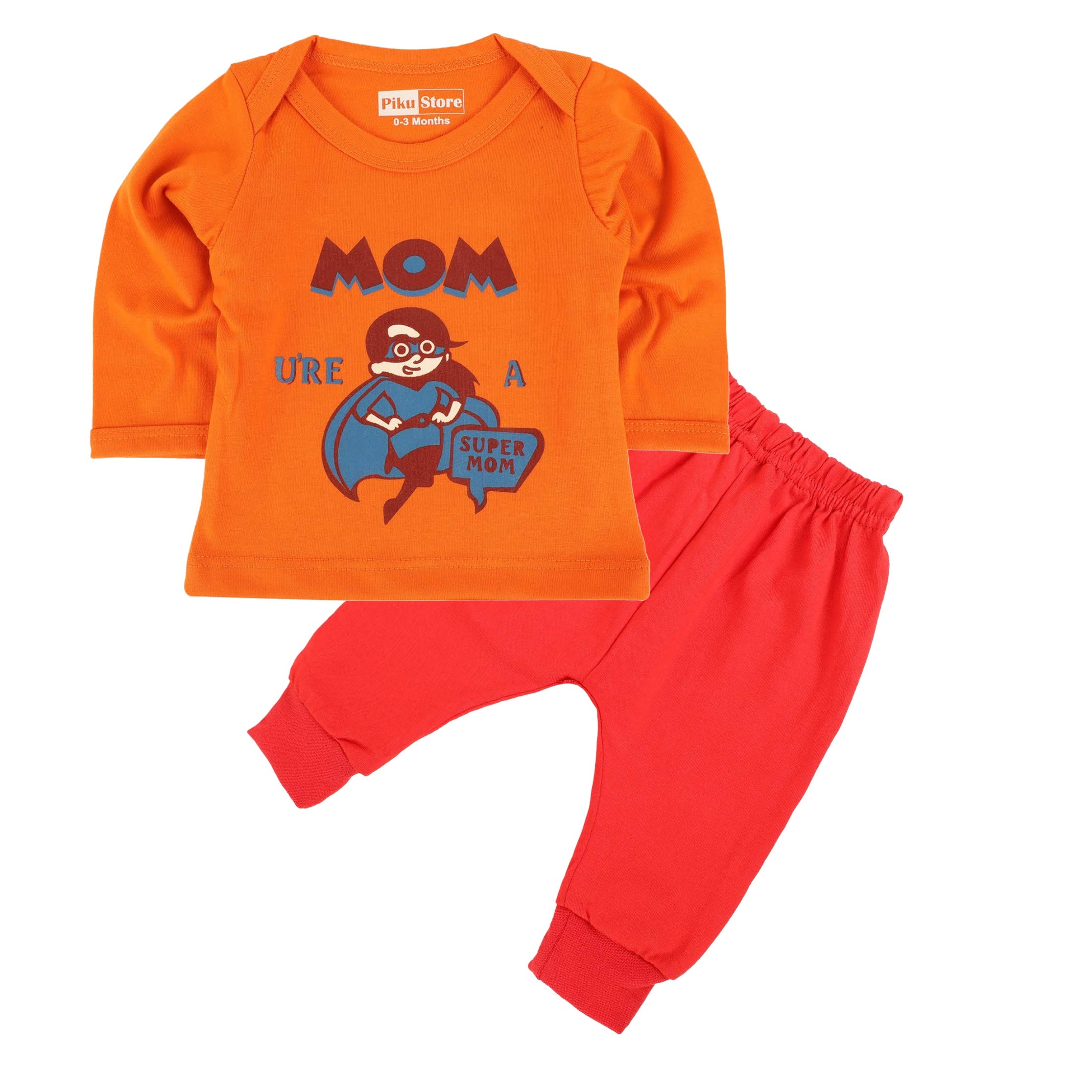 Piku StoreKids Full Sleeves Dark Grey T-Shirt Light Grey Lower Set