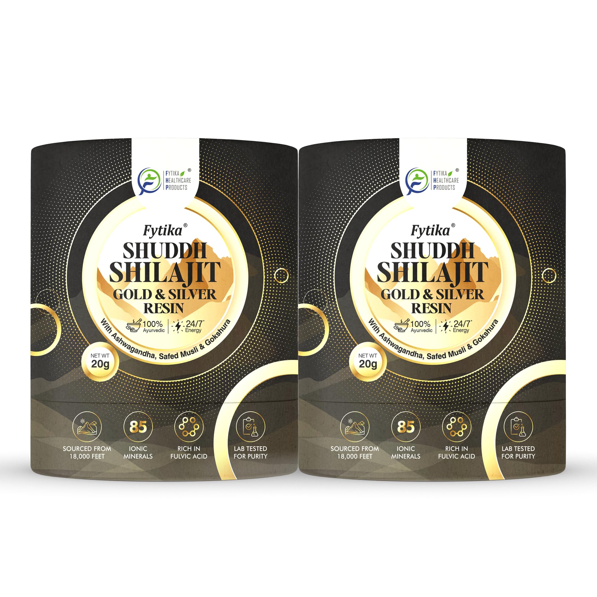 Fytika Shuddh Shilajit Gold and Silver Resin -100% Ayurvedic Himalayan Shilajit | Swarn Bhasam, Rajat Bhasam, Ashwagandha, Safed Musli, Gokshura |For Strength, Stamina And Energy - 20G (Pack of 2) (B0D7SH8QCQ) Amazon Price History, Amazon Price Tracker