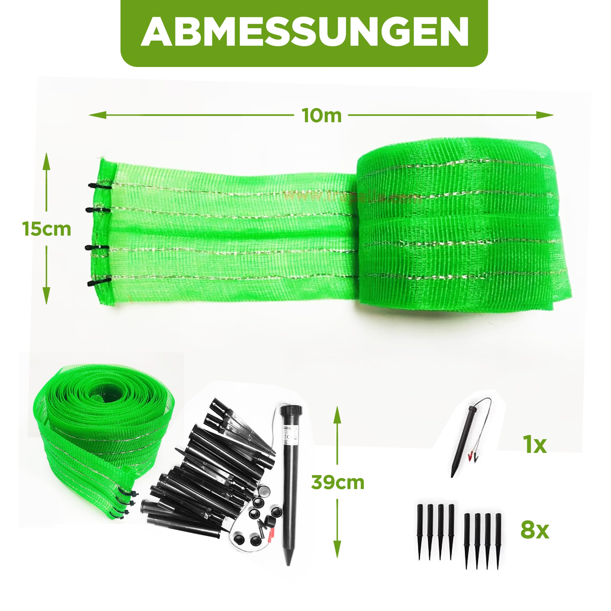 ISOTRONIC Schneckenzaun elektrisch 10m – batteriebetriebener Stromzaun zum Schutz vor Schnecken in Beeten & Hochbeeten – effektiver Schneckenschutz – umweltschonend & tierfreundlich – einfache Montage