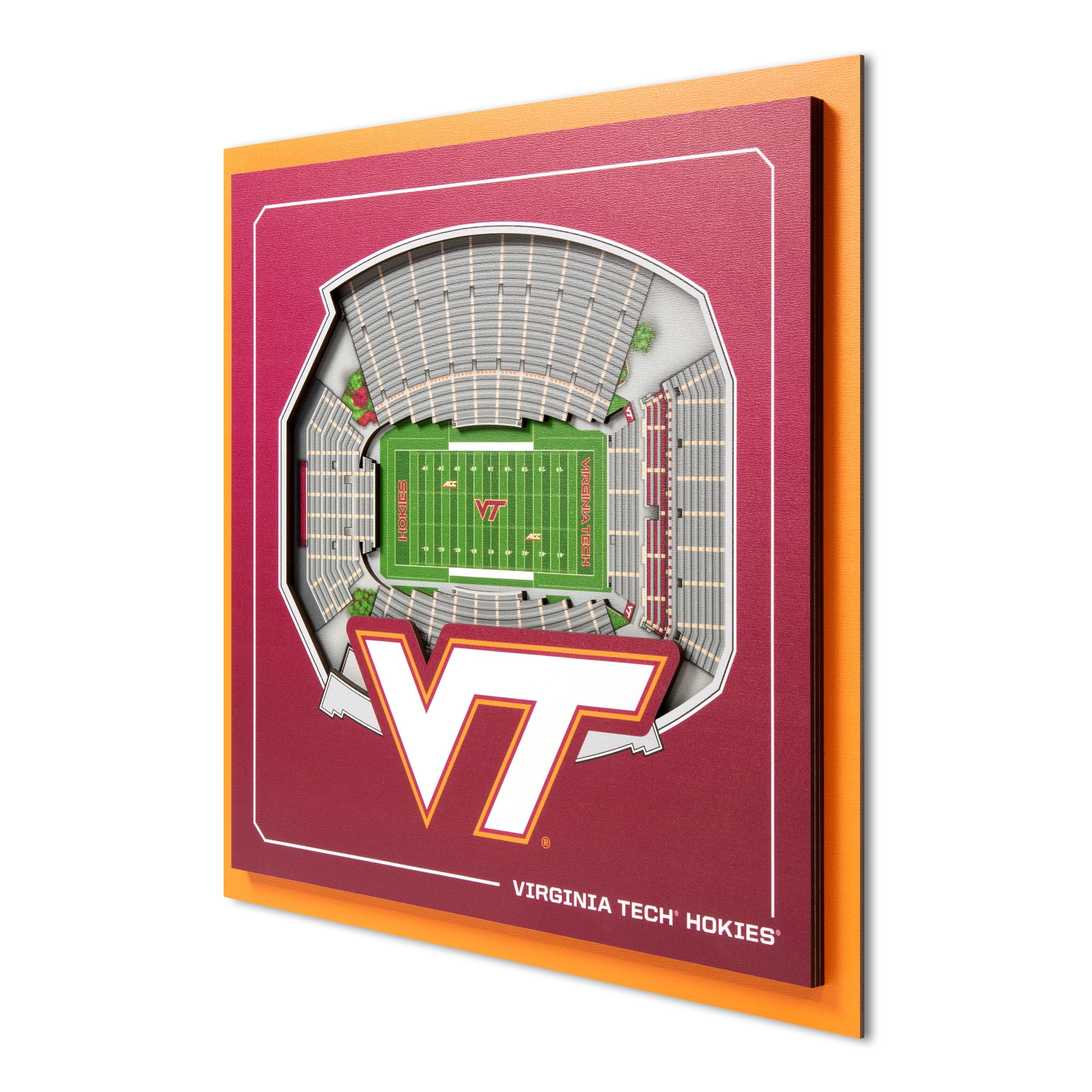 YouTheFan Officially-licensed NCAA Stadium Series 3D Wall Art - multi-layer team stadium replica, detailed sports fan gift, indoor decor
