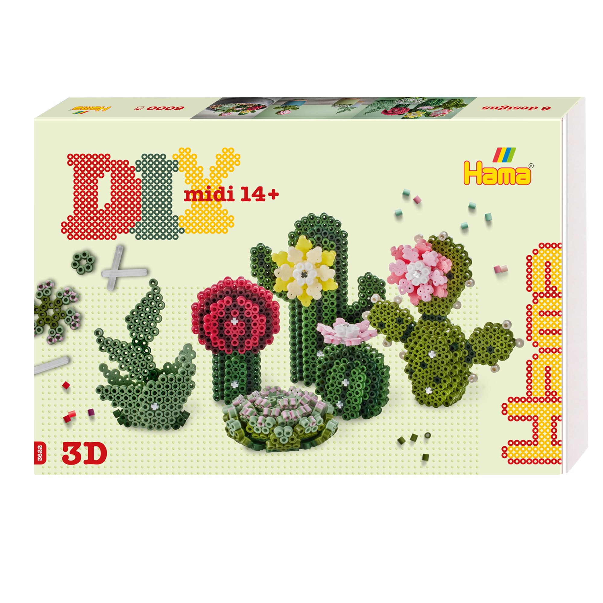 Hama Beads 3622 Art Kit Succulents, Colourful, Small